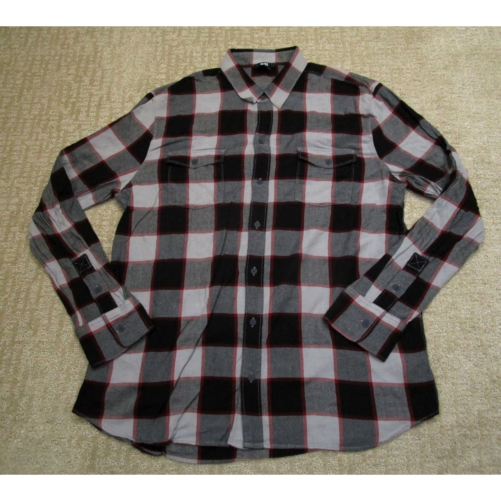 Paige Paige Shirt Men XL Black Plaid Long Sleeve Button Up Lumberjack Logger Size US XL / EU 56 / 4 - 2 Thumbnail