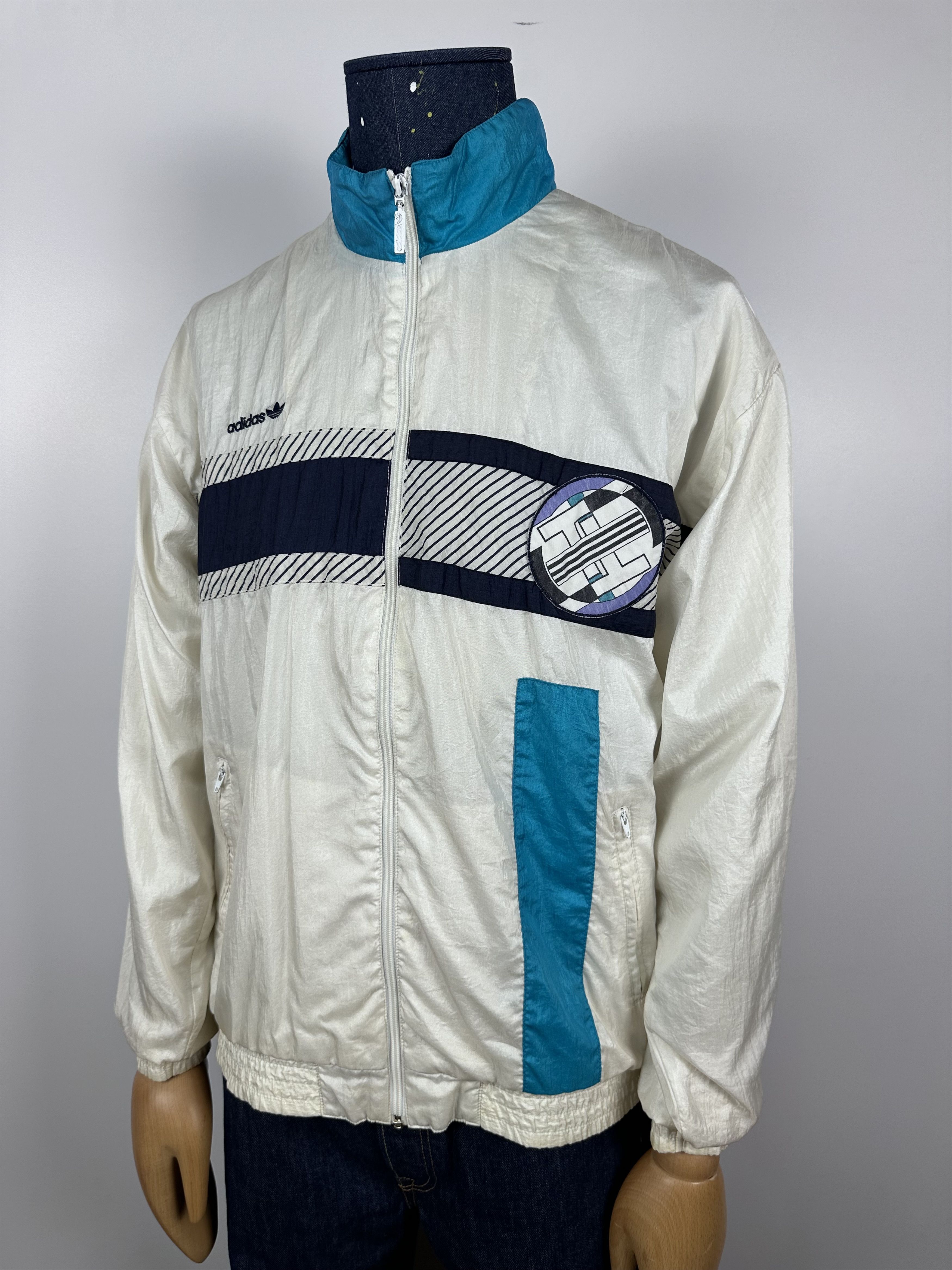 Adidas × Vintage Adidas Originals Vintage 90s White Nylon Track Top Jacket Size US M / EU 48-50 / 2 - 1 Thumbnail