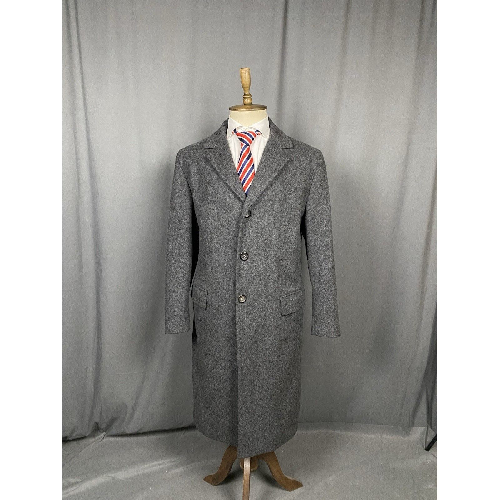 Jil Sander MINT! Jil Sander Tailored Men's Gray Wool Long OverCoat Size Size US L / EU 52-54 / 3 - 3 Thumbnail