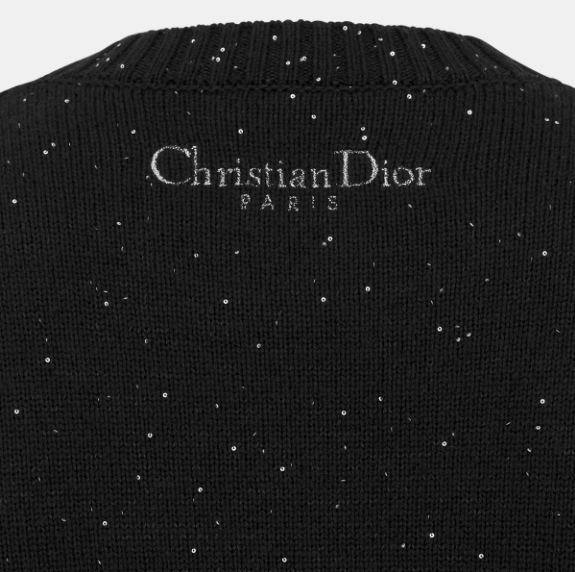 Dior o1w1db10725 424S57 Embroidered Sweater in Black Size L / US 10 / IT 46 - 3 Thumbnail