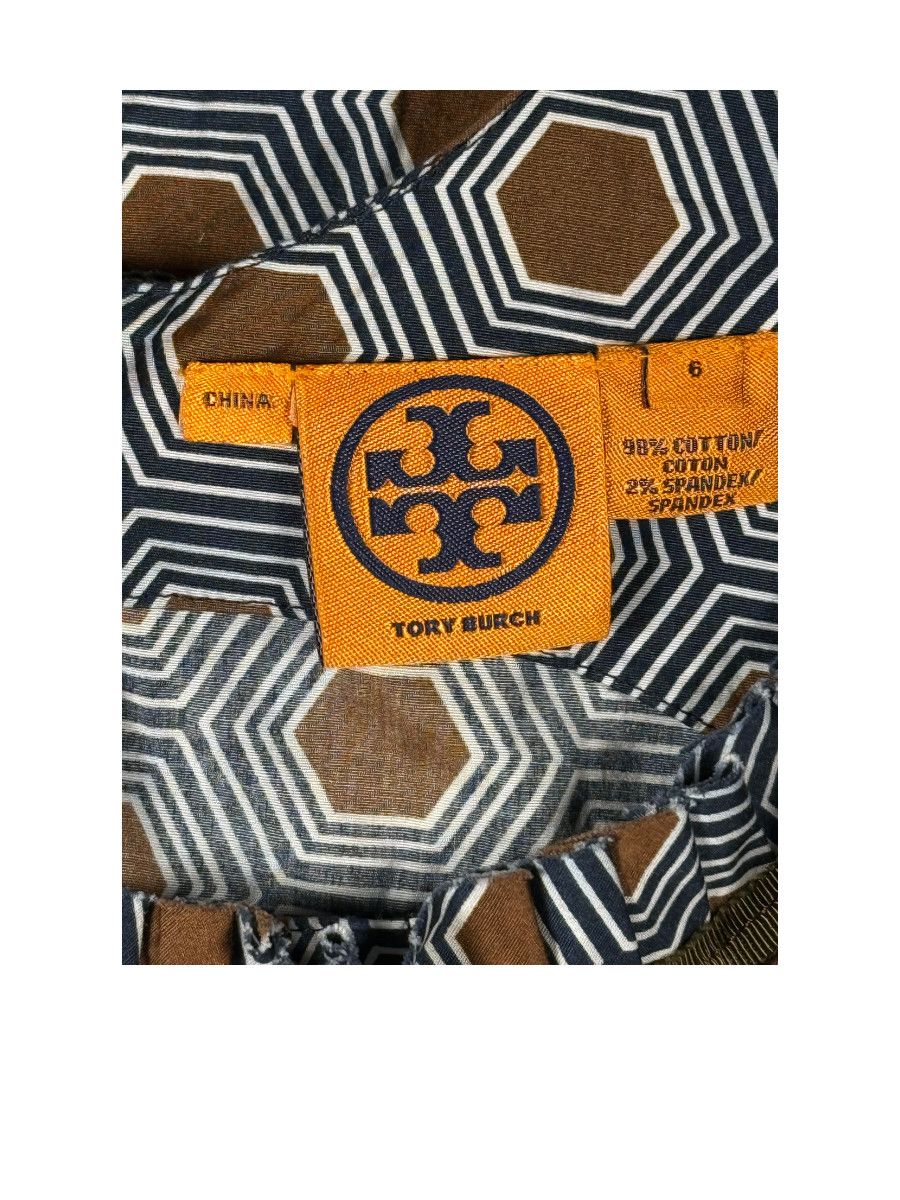 Tory Burch Tory Burch Geometric Print Cotton Tank Top Brown Blue Size M / US 6-8 / IT 42-44 - 3 Thumbnail