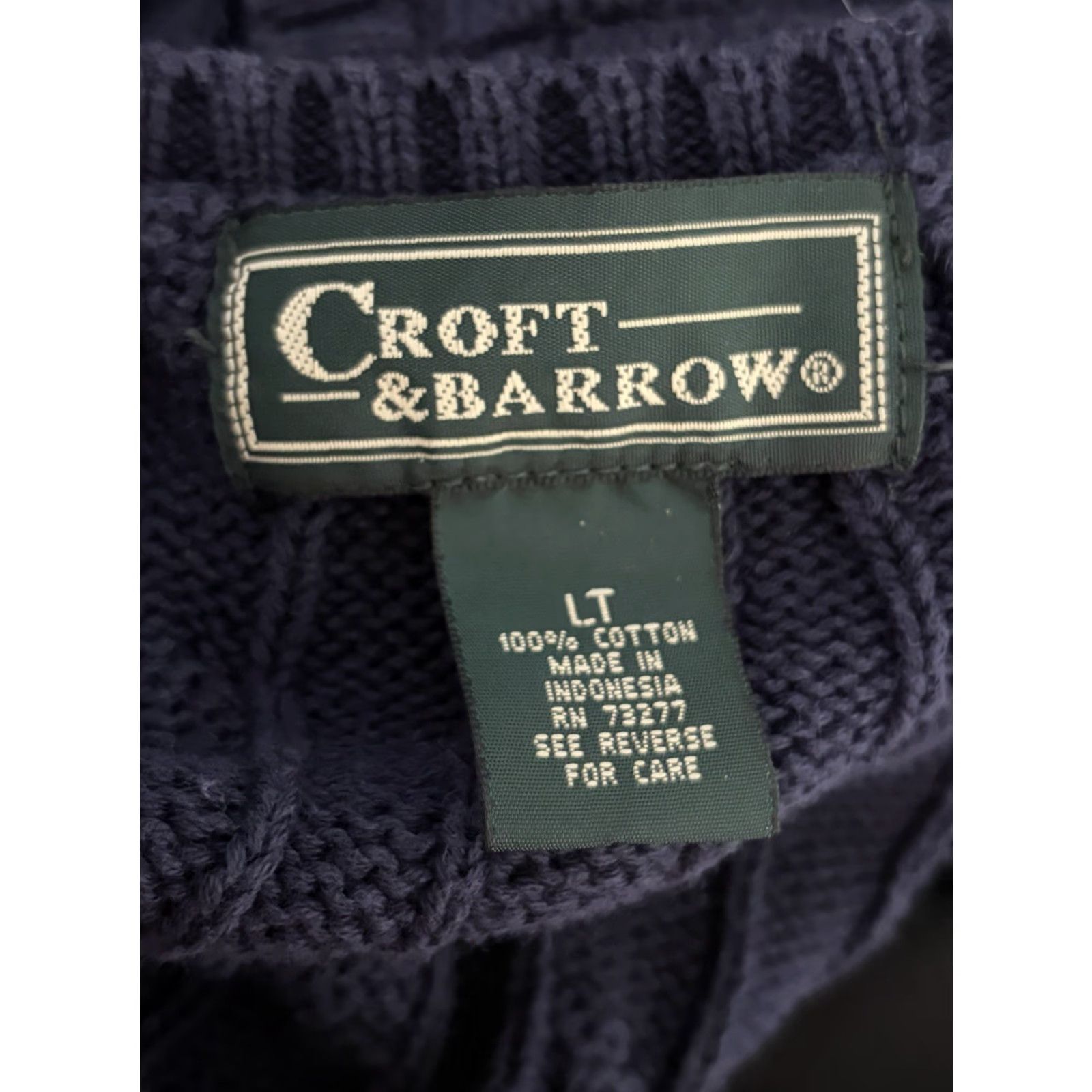 Croft & Barrow VINTAGE Croft & Barrow Sweater Vest Men Blue Large V-Neck Cable-Knit Sleeveless 90s Mens Size US L / EU 52-54 / 3 - 5 Thumbnail
