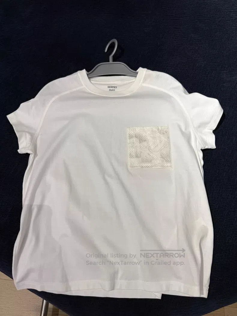 Hermes Hermes Pocket Embroidered Short Sleeve T-Shirt - Cotton Size XXS / US 00 / IT 34 - 1 Thumbnail