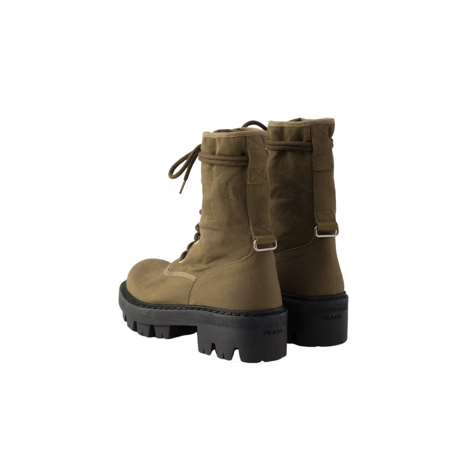 Prada PRADA $1650 Forest Green Canvas Boots New And Authentic (Wom Size US 11 / IT 41 - 4 Thumbnail
