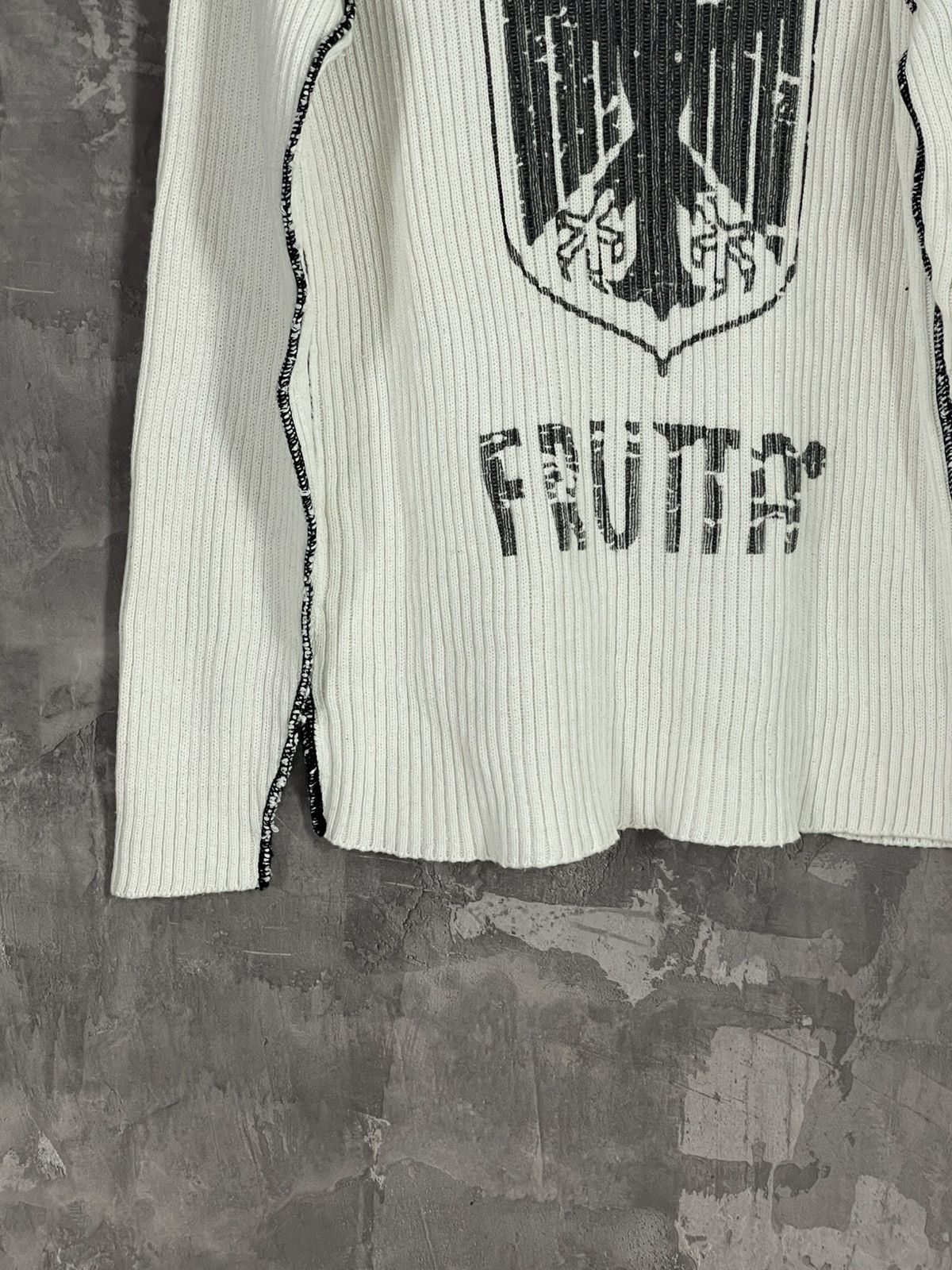 Diesel × If Six Was Nine × Le Grande Bleu (L.G.B.) 00s Japan Painted Knit Ribbed Sweater Maison Margiela Style Size M / US 6-8 / IT 42-44 - 5 Thumbnail