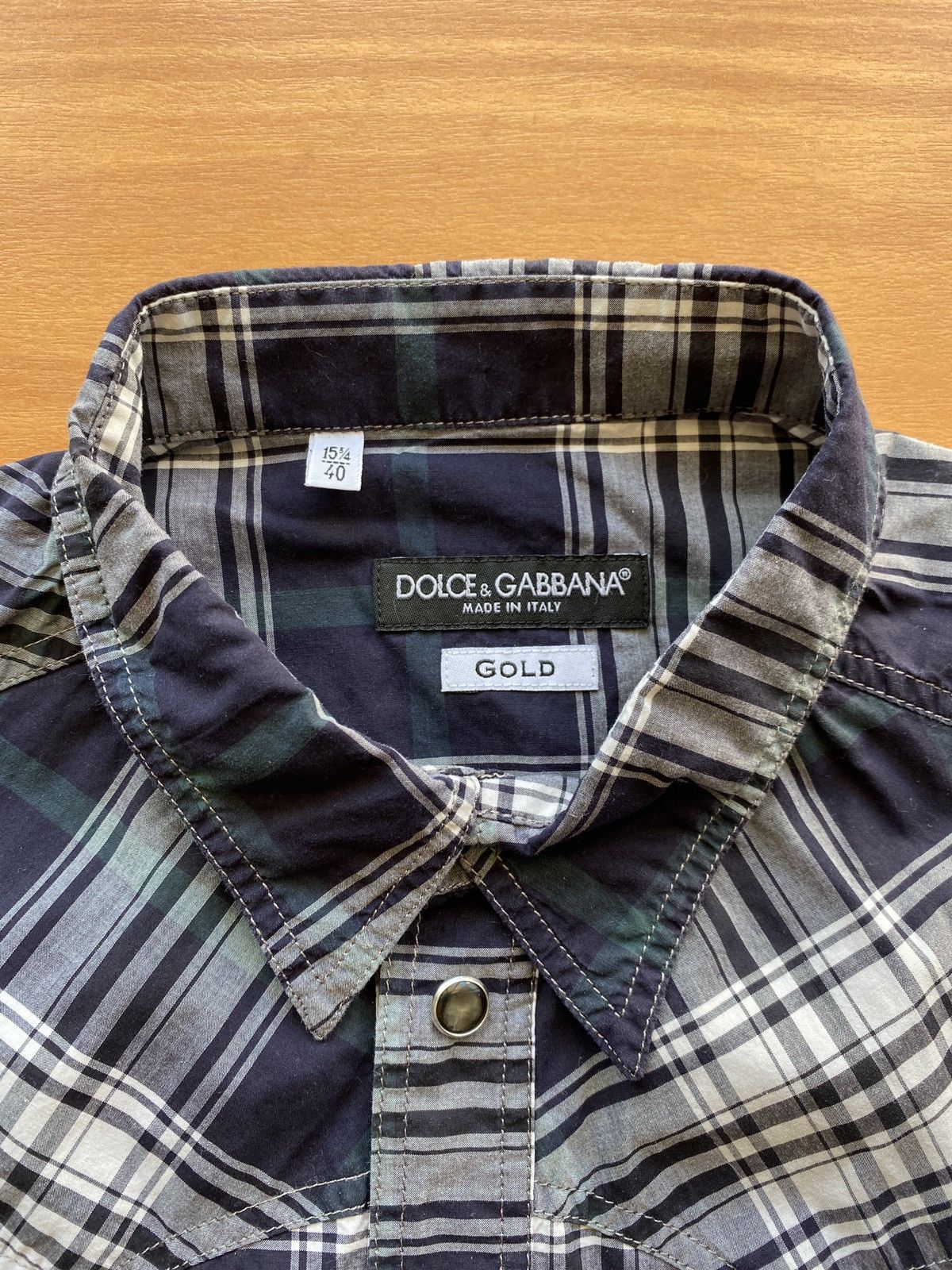 Dolce & Gabbana D&G Gold Pearlsnap Button Up Shirt Size US M / EU 48-50 / 2 - 2 Thumbnail