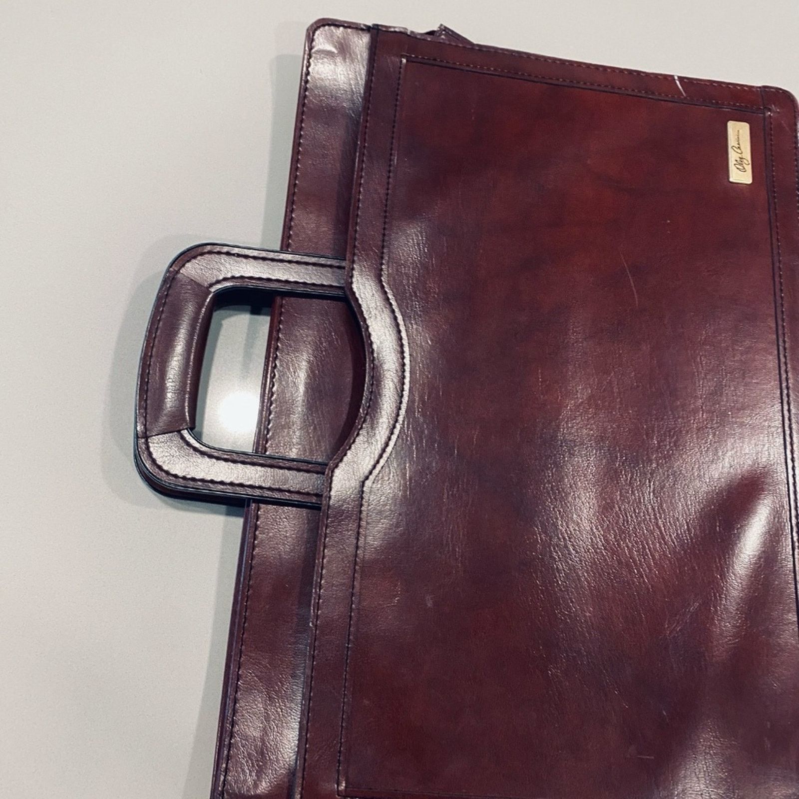 Oleg Cassini Oleg Cassini Vintage Leather Vintage Briefcase Size ONE SIZE - 5 Thumbnail