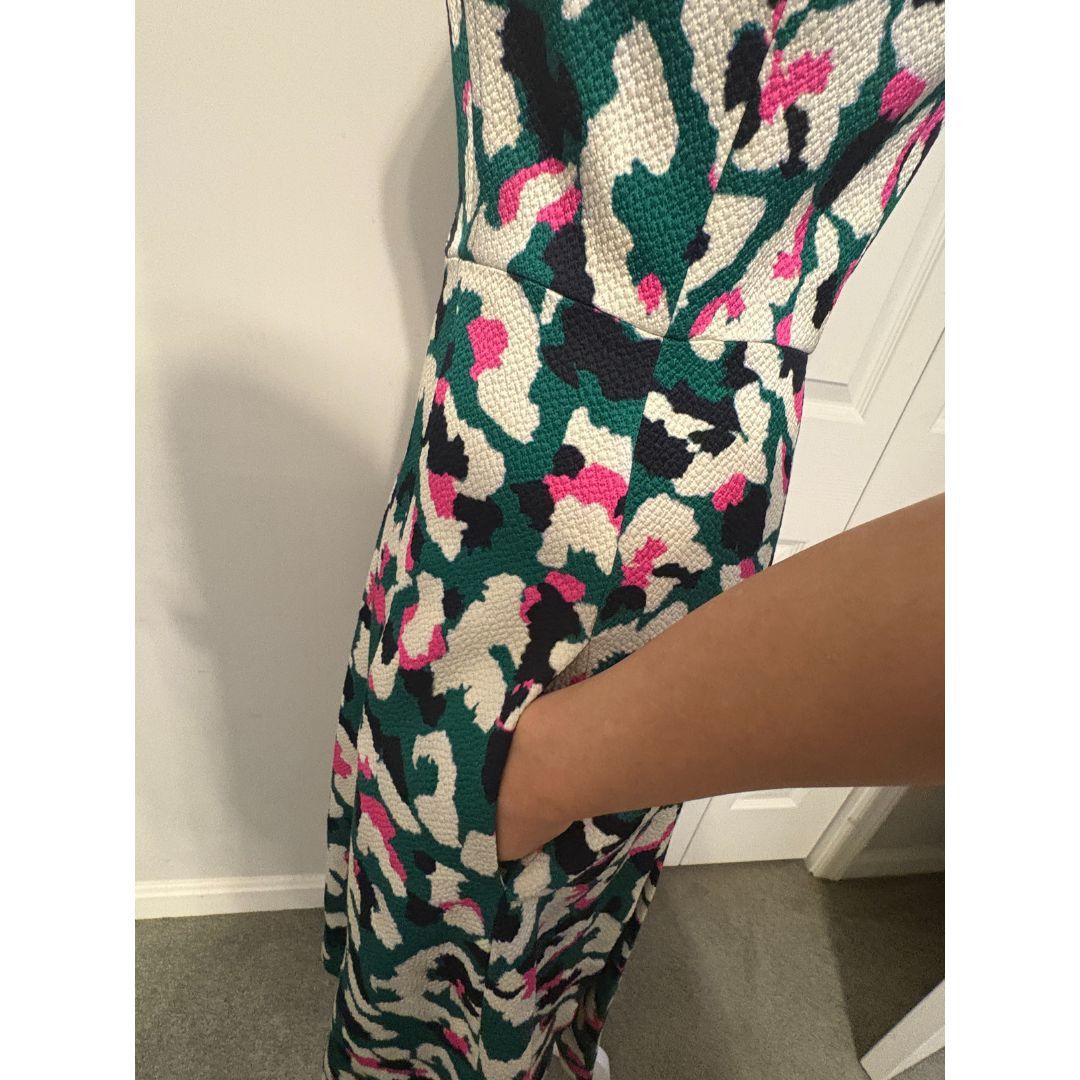 Mary Katrantzou Mary Katrantzou Green Floral Print Midi A-Line Dress Size S / US 4 / IT 40 - 5 Thumbnail