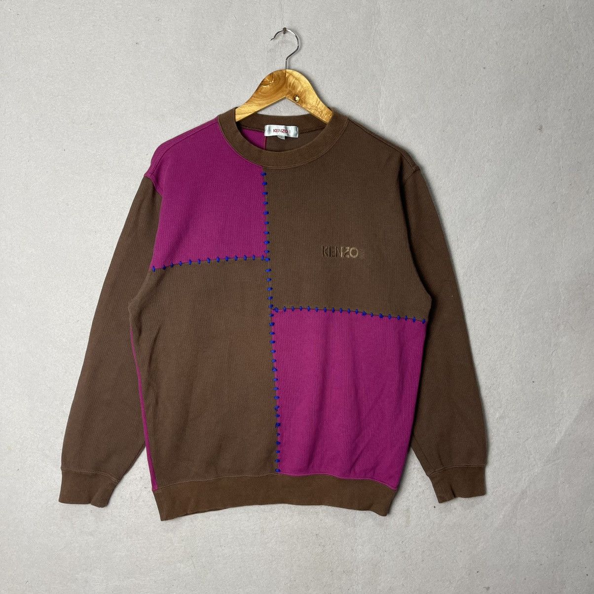 Kenzo Vintage KENZO Golf Patchwork Sweatshirt Made in Japan Size US M / EU 48-50 / 2 - 1 Thumbnail