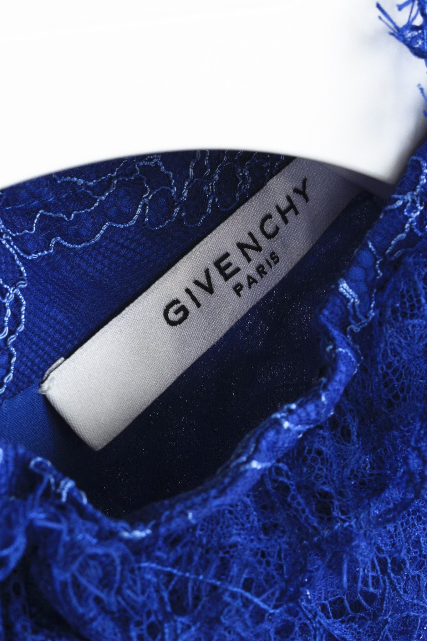 Givenchy Givenchy Cobalt-Blue Lace Ruffle Sleeveless Dress Size S / US 4 / IT 40 - 4 Thumbnail