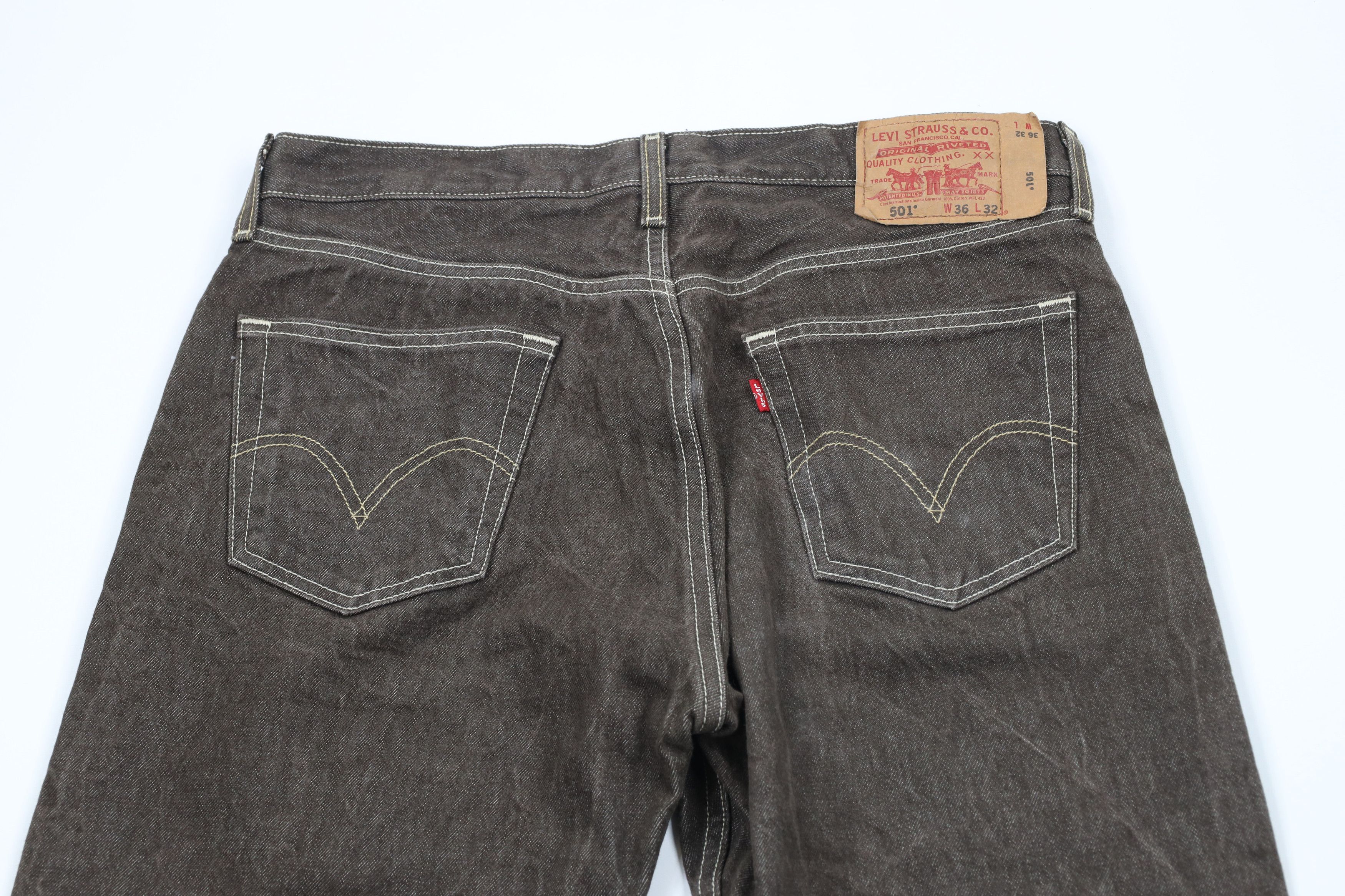 Levi's × Vintage Vintage Y2K Levis 501xx Original Straight Leg Jeans Brown Size US 34 / EU 50 - 9 Thumbnail