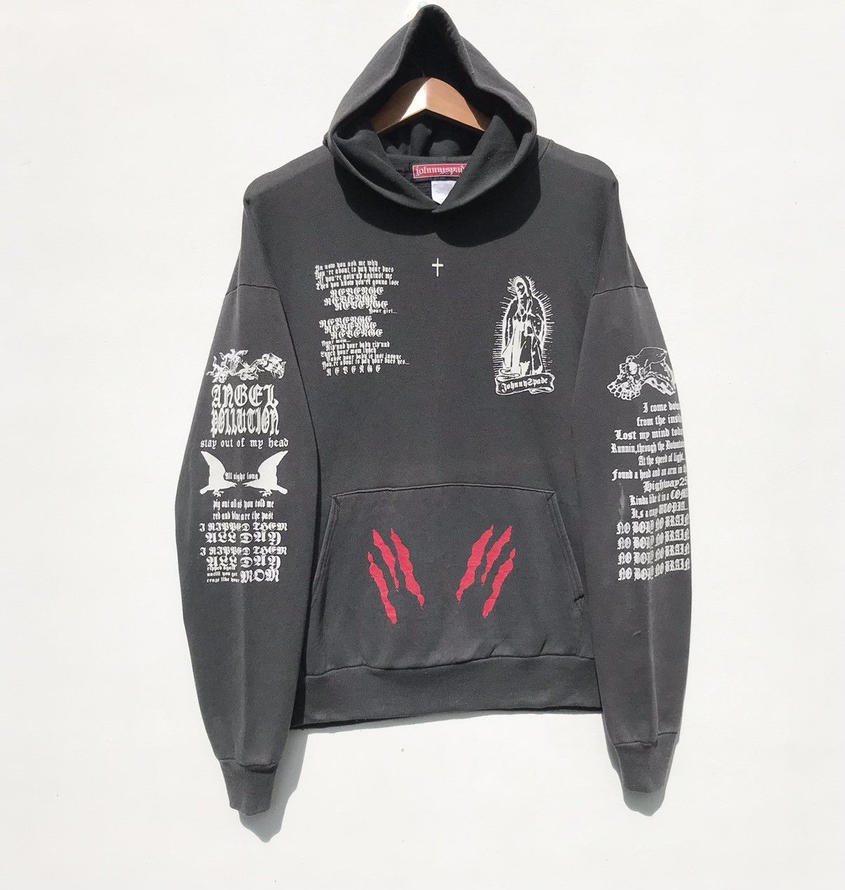 WWE Y2K Vintage Johnny Spade WWE Hoodie Sweatshirt SunFaded Size US L / EU 52-54 / 3 - 3 Thumbnail