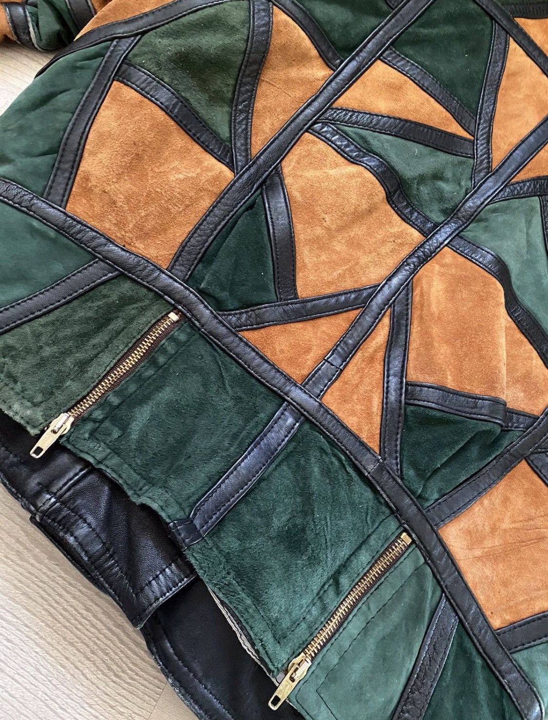Pelle Pelle × Vintage Vintage Avantgarde Patchwork Leather Jacket Size US L / EU 52-54 / 3 - 8 Thumbnail