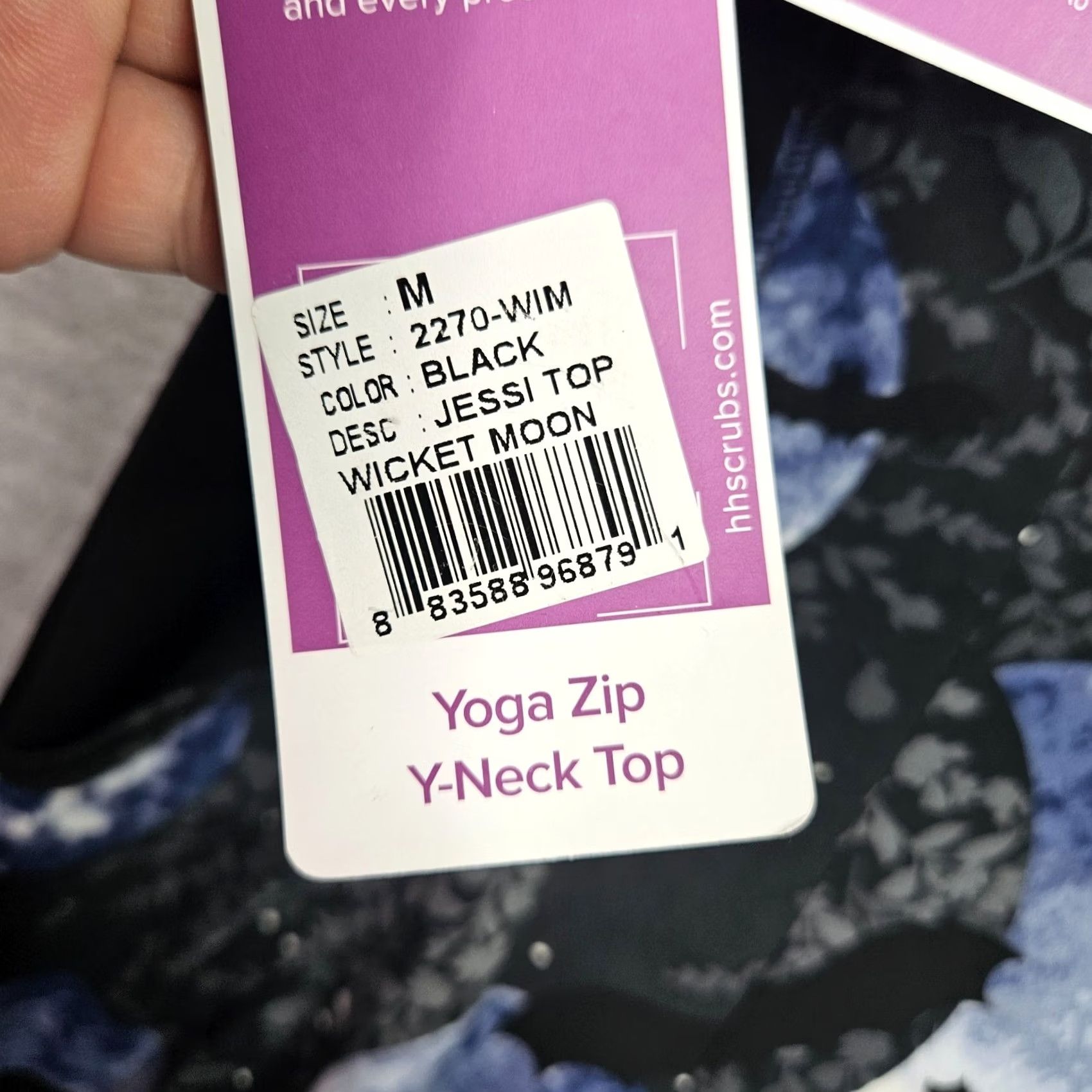Vintage Healing Hands Y-neck Yoga Zip Wichket Moon Top Size M Women Black NEW Size US M / EU 48-50 / 2 - 4 Thumbnail
