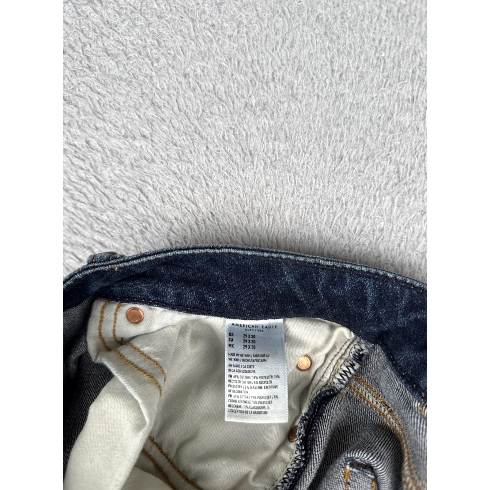 American Eagle Outfitters American Eagle Jeans Mens 29x30 Blue Jegging Skinny Straight Leg AirFlex Size US 29 - 7 Thumbnail