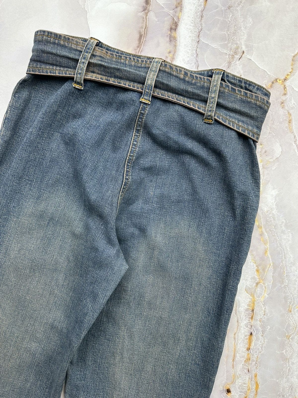 Japanese Brand Vintage Flared Jeans With Belt Size 27" / US 4 / IT 40 - 8 Thumbnail