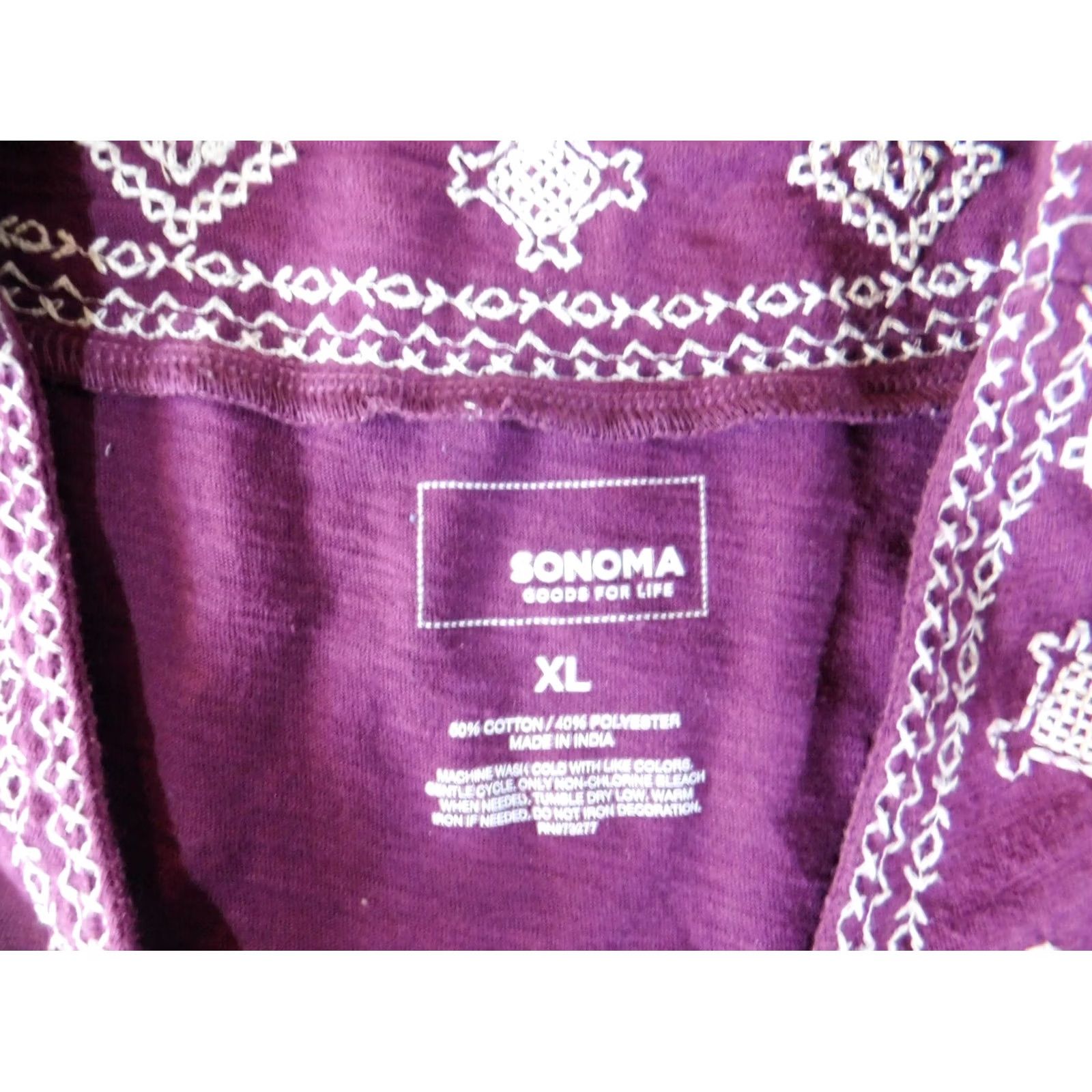 Vintage Sonoma Womens purple Extra Large stretch Designer pullover blouse Top Size XL / US 12-14 / IT 48-50 - 5 Thumbnail