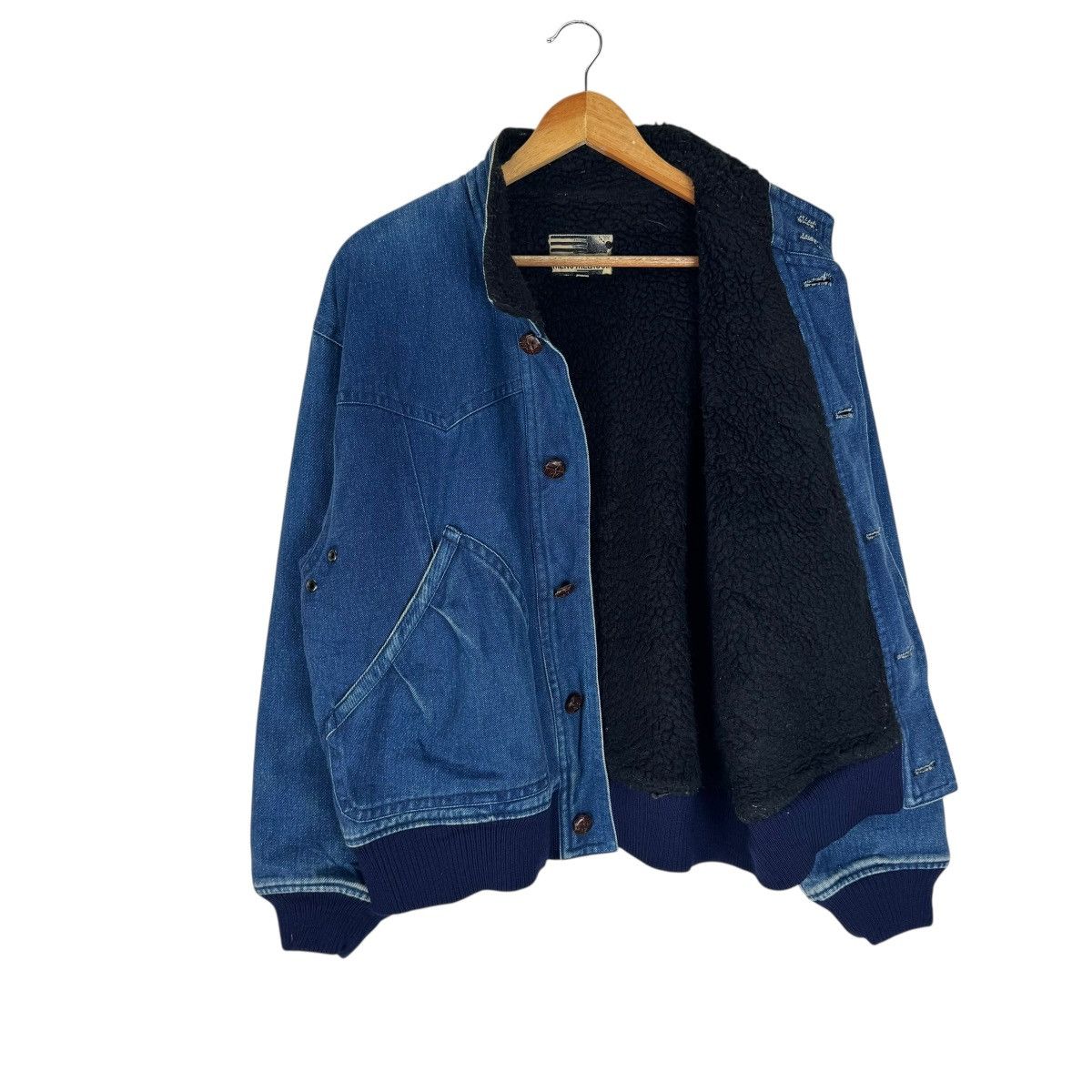 Melrose 🌟VINTAGE 80s MELROSE DENIM BOMBER JACKET Size US M / EU 48-50 / 2 - 7 Thumbnail