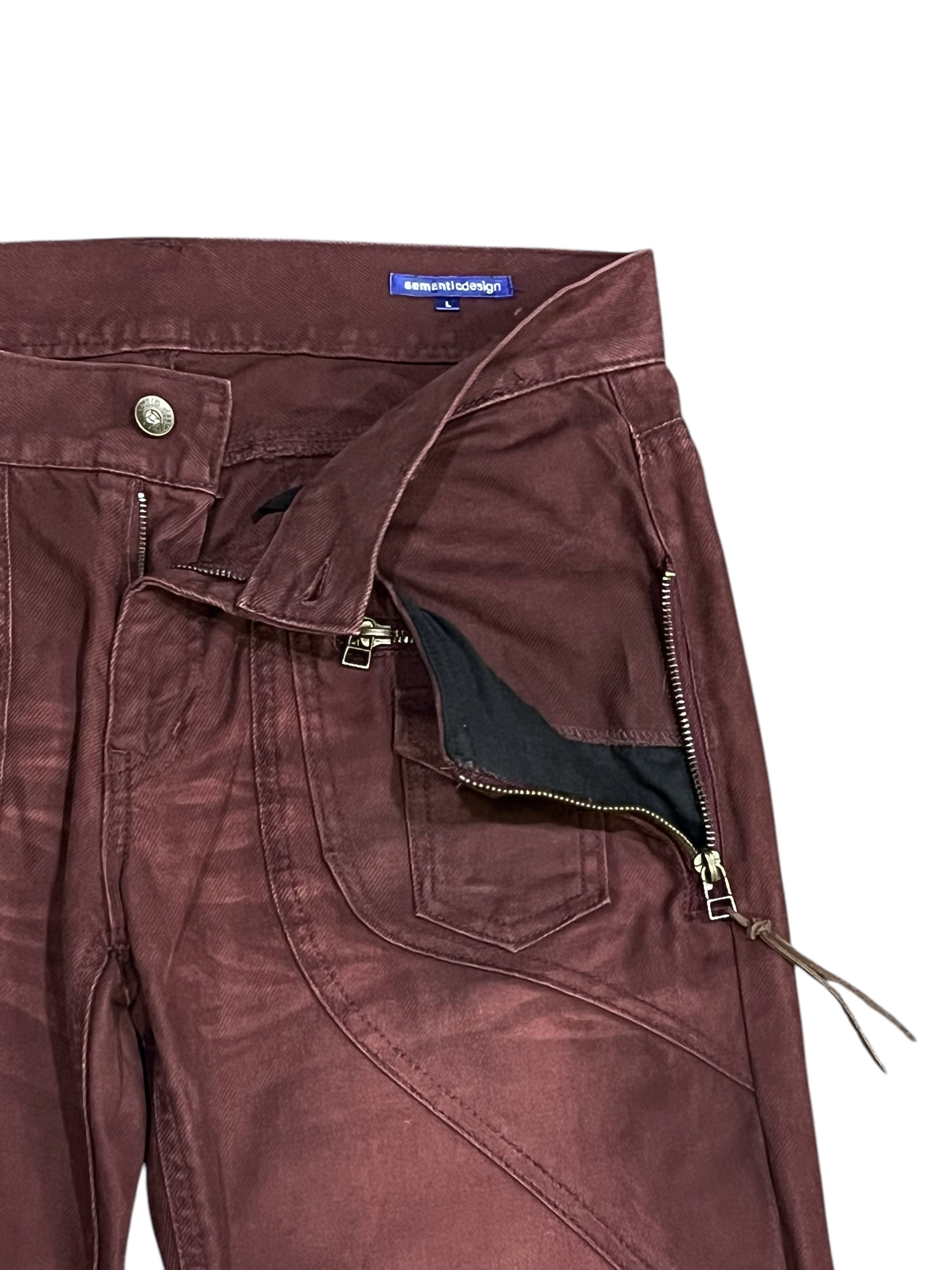 semanticdesign SEMANTIC DESIGN Grunge Smokes Maroon Flare Undercover Style Size US 31 - 3 Thumbnail