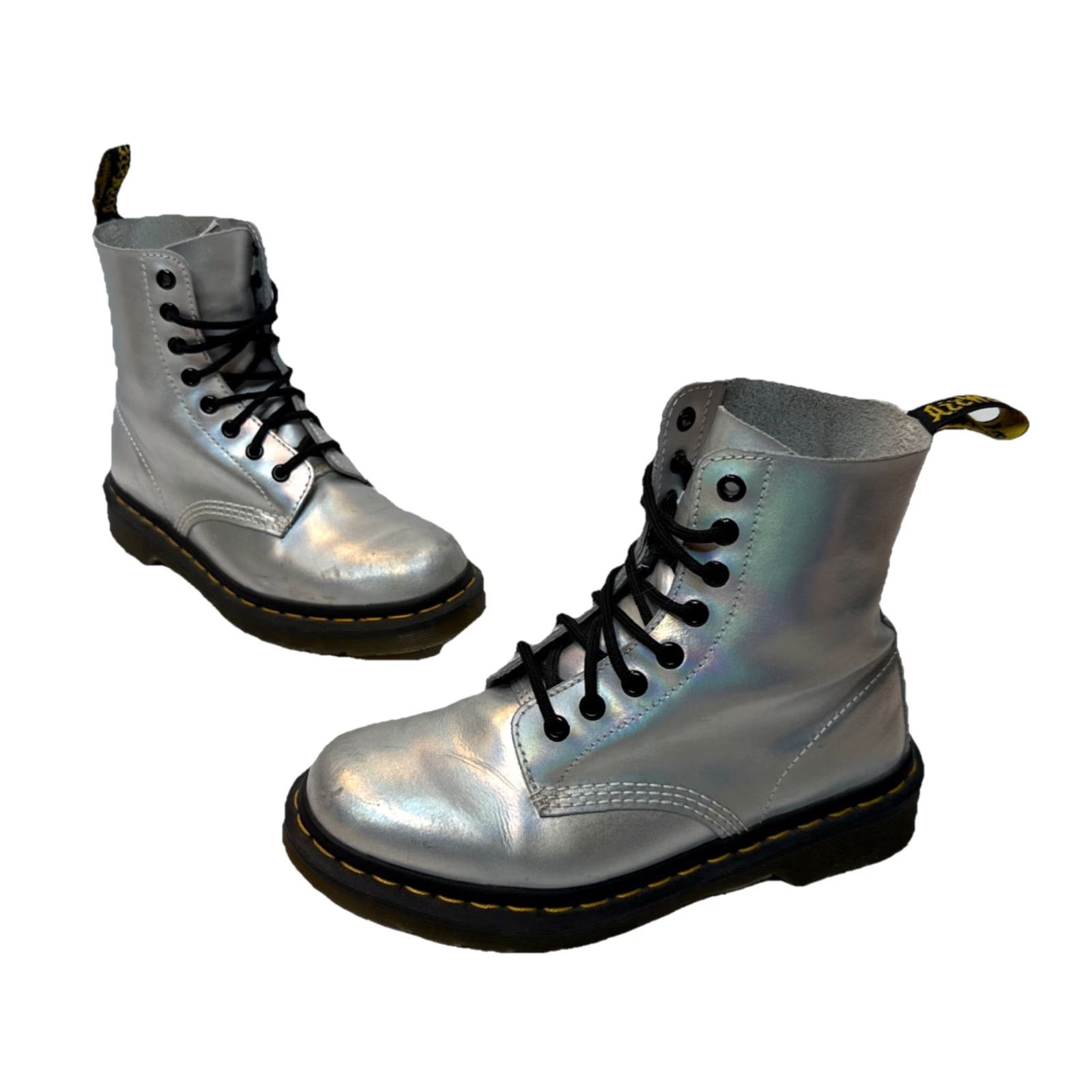 Dr. Martens Dr Martens Pascal Rs Silver Reflective Leather Ankle Boot Womens US Size 7 Size US 7 / IT 37 - 2 Thumbnail