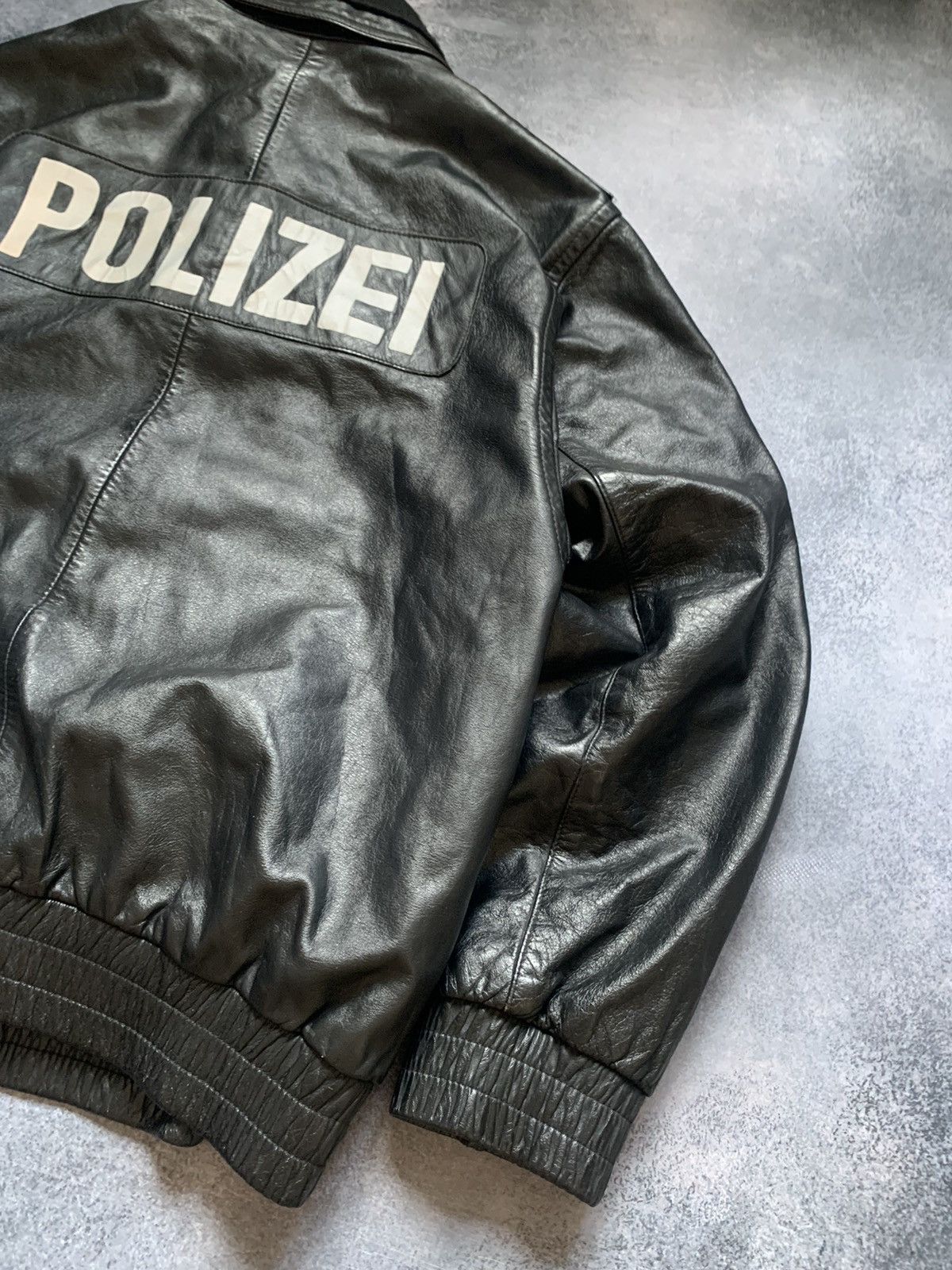Hysteric Glamour Polizei Vintage OG German Leather Boxy Black Zip Jacket Rare Size US L / EU 52-54 / 3 - 7 Thumbnail