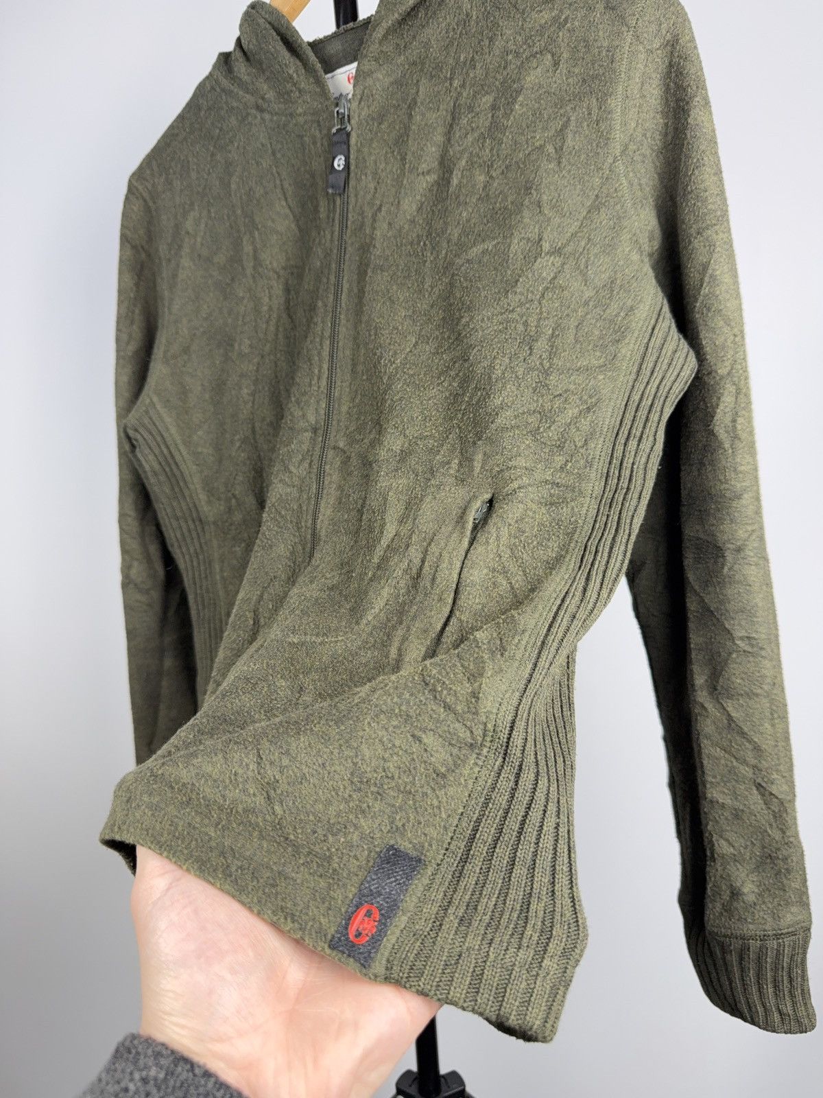 Conte of Florence 00s Conte of Florence Olive Fleece / Knit Zip Hoodie Italian Size M / US 6-8 / IT 42-44 - 4 Thumbnail