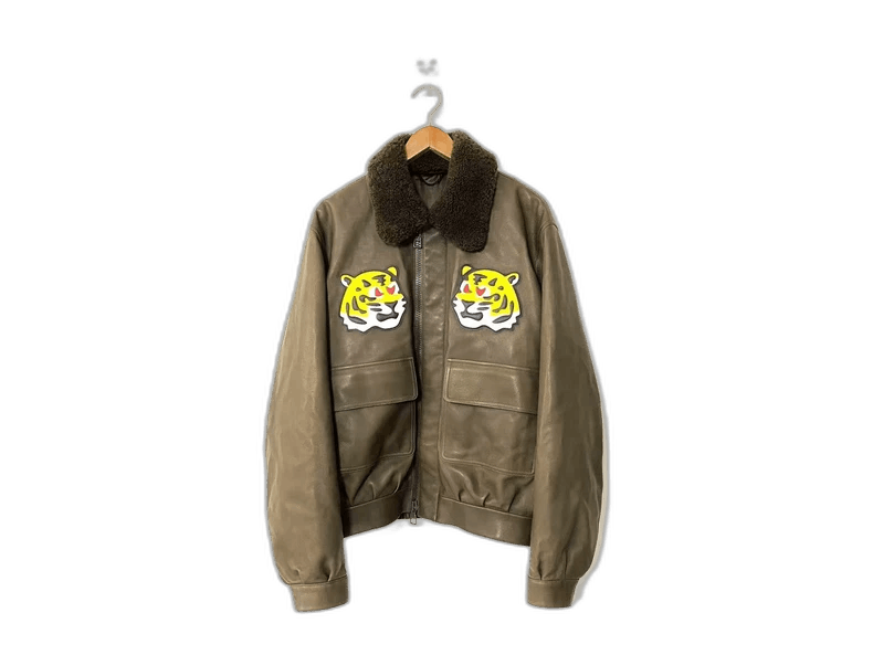 Louis Vuitton Louis Vuitton Nigo Brown Leather Jacket with Fur Collar Size US L / EU 52-54 / 3 - 1 Thumbnail