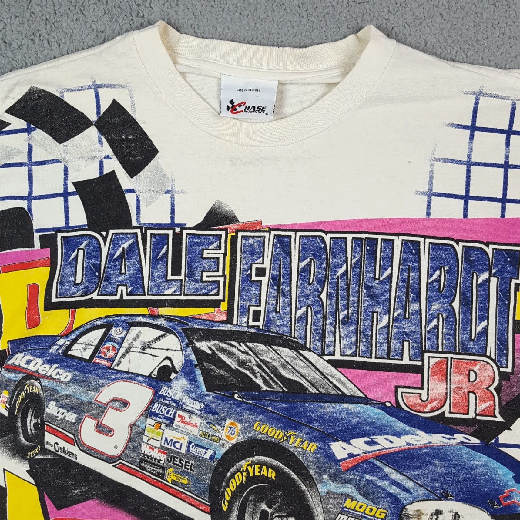 Chase Authentics VINTAGE Chase Authentics NASCAR T-Shirt Men 2XL Short Sleeve Cotton White All Over Print Y2K 90s Retro Grunge Size US XXL / EU 58 / 5 - 2 Thumbnail