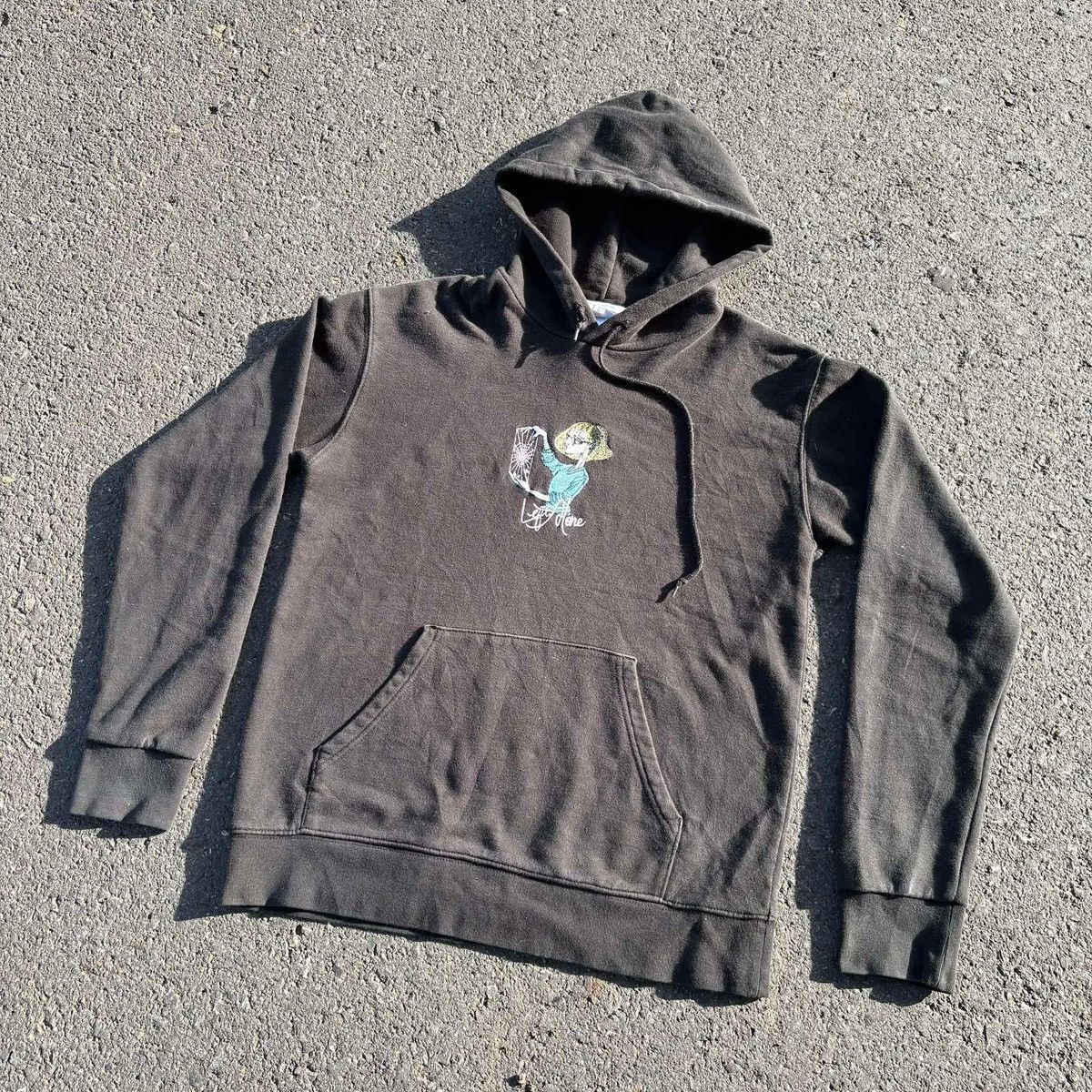 Vintage Left Alone Japan Embroidery Hoodie Spider Web Graphic Faded Size US M / EU 48-50 / 2 - 12 Thumbnail