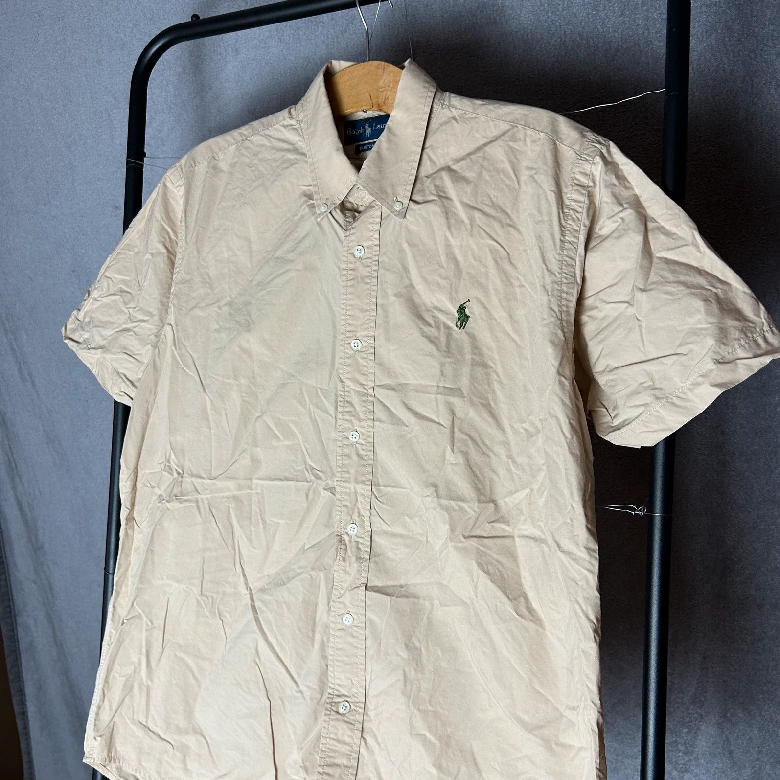 Designer × Polo Ralph Lauren × Ralph Lauren Polo Ralph Lauren beige shirt mini logo haft pony Size US L / EU 52-54 / 3 - 3 Thumbnail