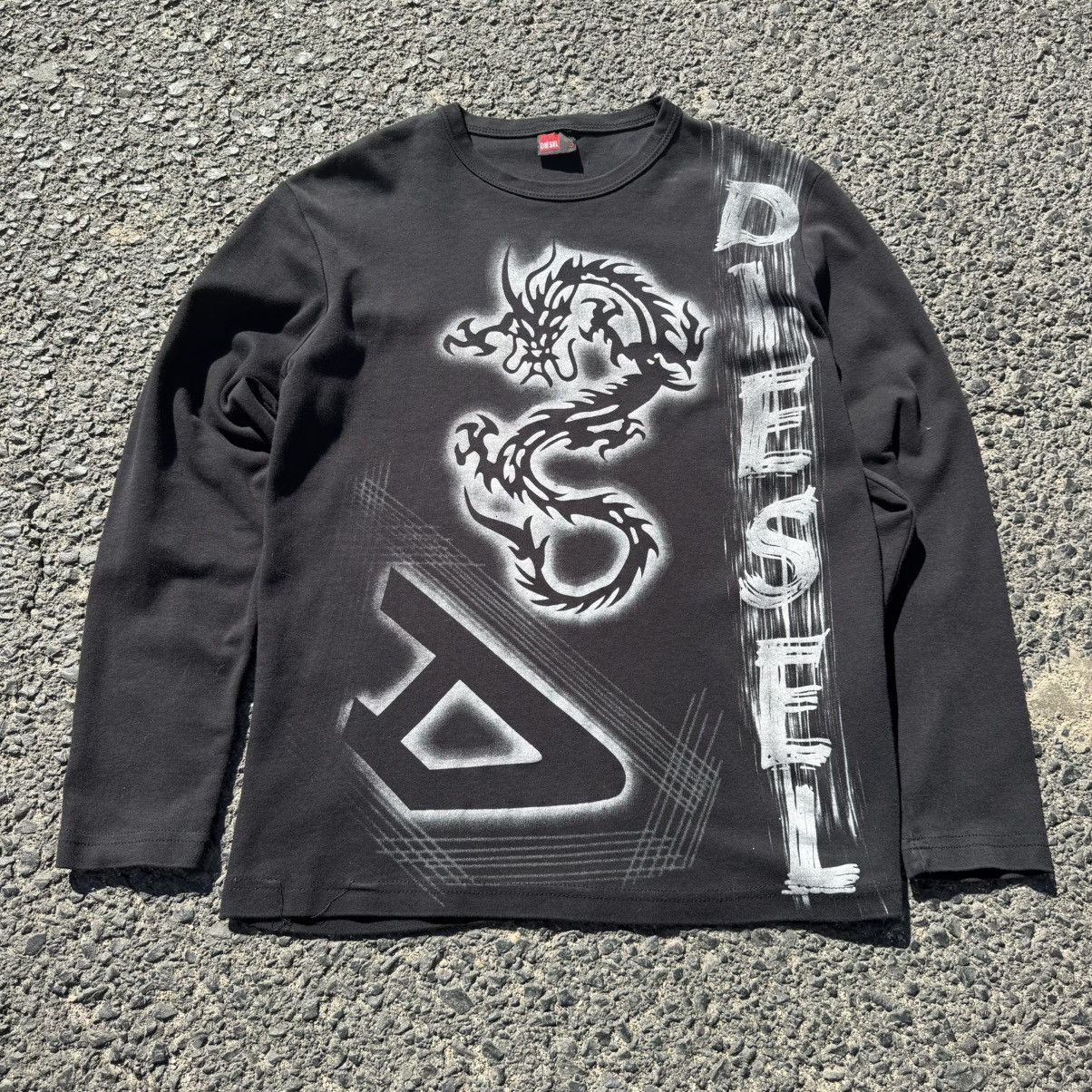 Diesel × Vintage Y2K Diesel Printed Logo Longsleeve Vintage Opium Vamp Style Size US S / EU 44-46 / 1 - 4 Thumbnail