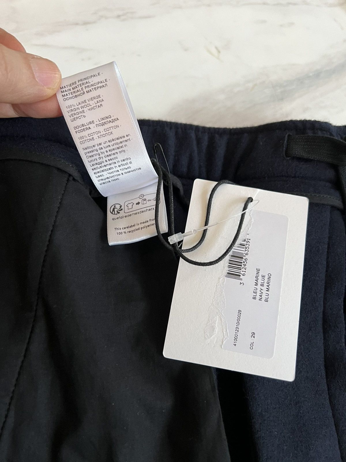 Lanvin LANVIN Wool Drawstring Trousers Navy Size US 41 - 12 Thumbnail