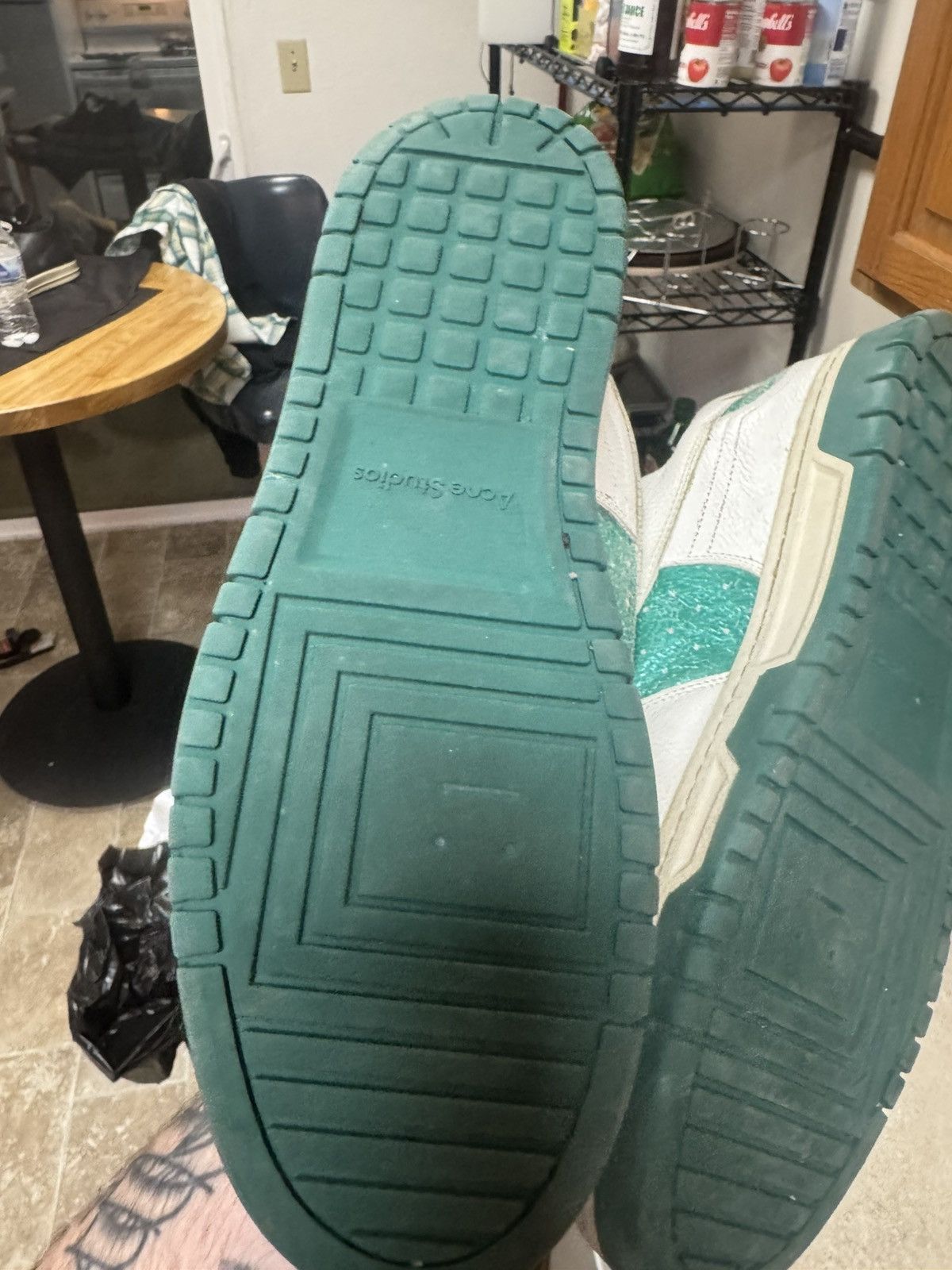 Acne Studios Acne Studios LowTop Pop Sneakers - Size 45 - White/Green Size US 12 / EU 45 - 10 Thumbnail