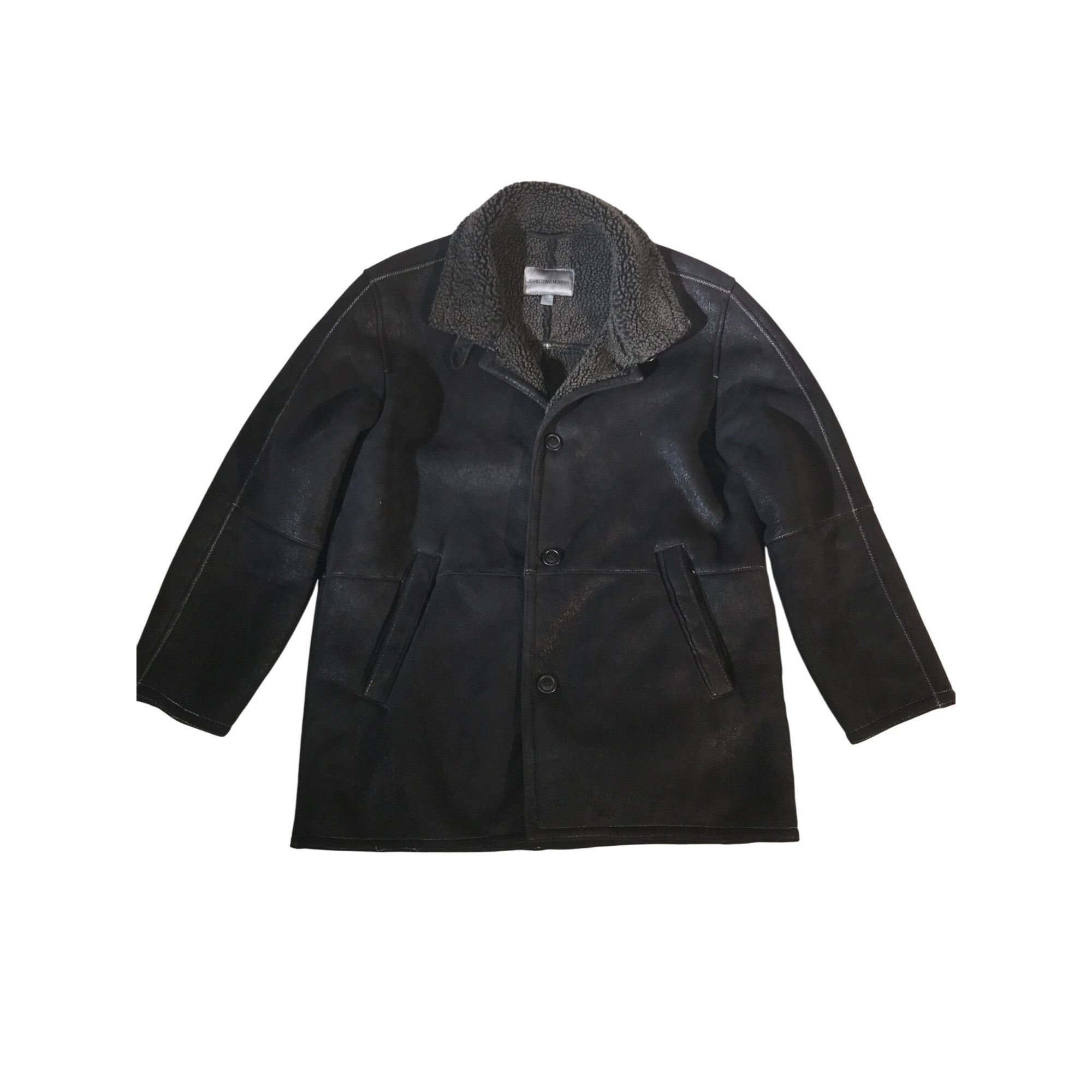 Johnston & Murphy Johnston & Murphy Men's Black Faux Suede Fleece Lined Coat Size US L / EU 52-54 / 3 - 1 Thumbnail