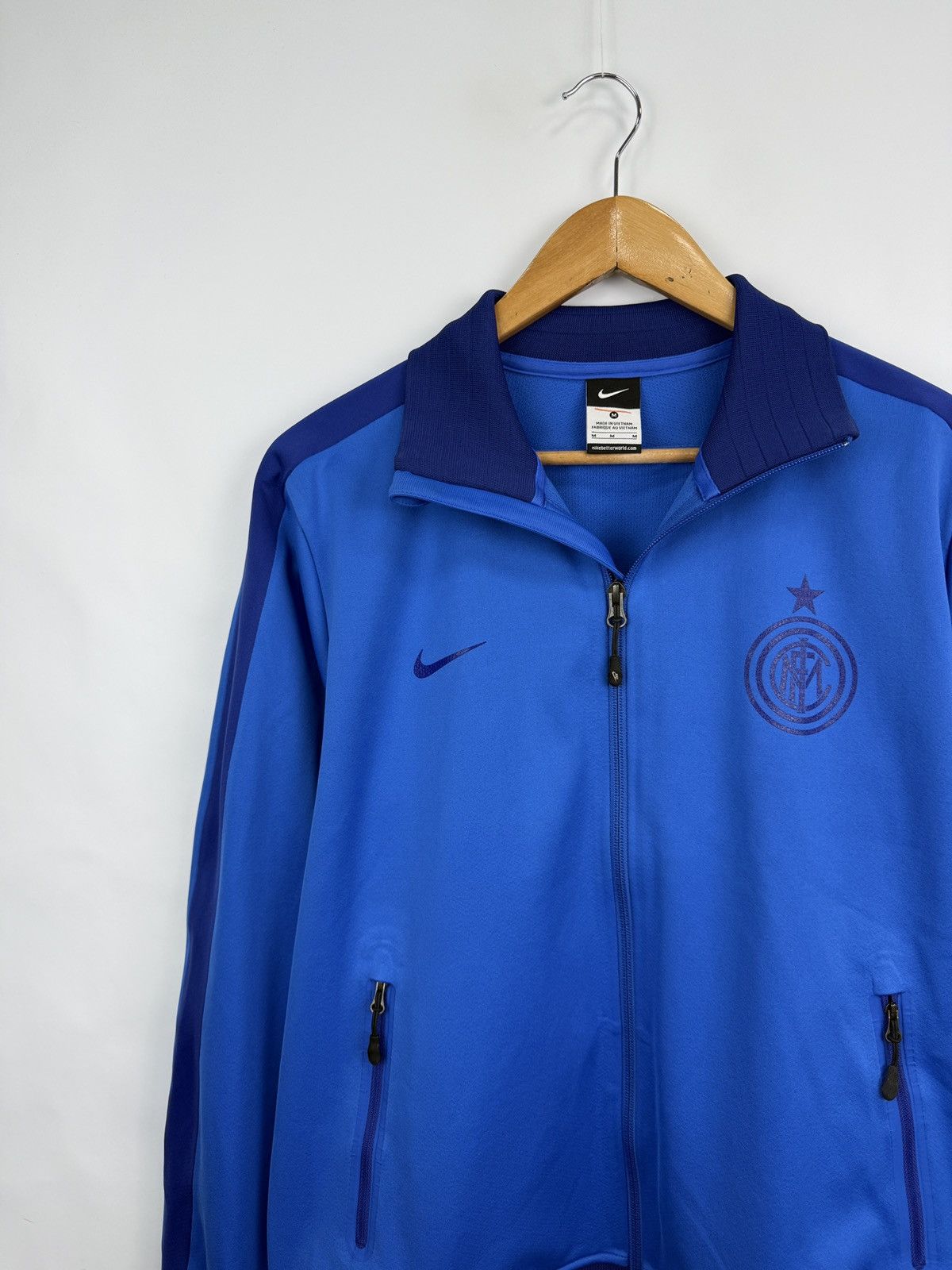 Nike 🇮🇹 Y2K Nike Inter Milan Soccer Jacket Rare Retro Blockore Size US M / EU 48-50 / 2 - 3 Thumbnail