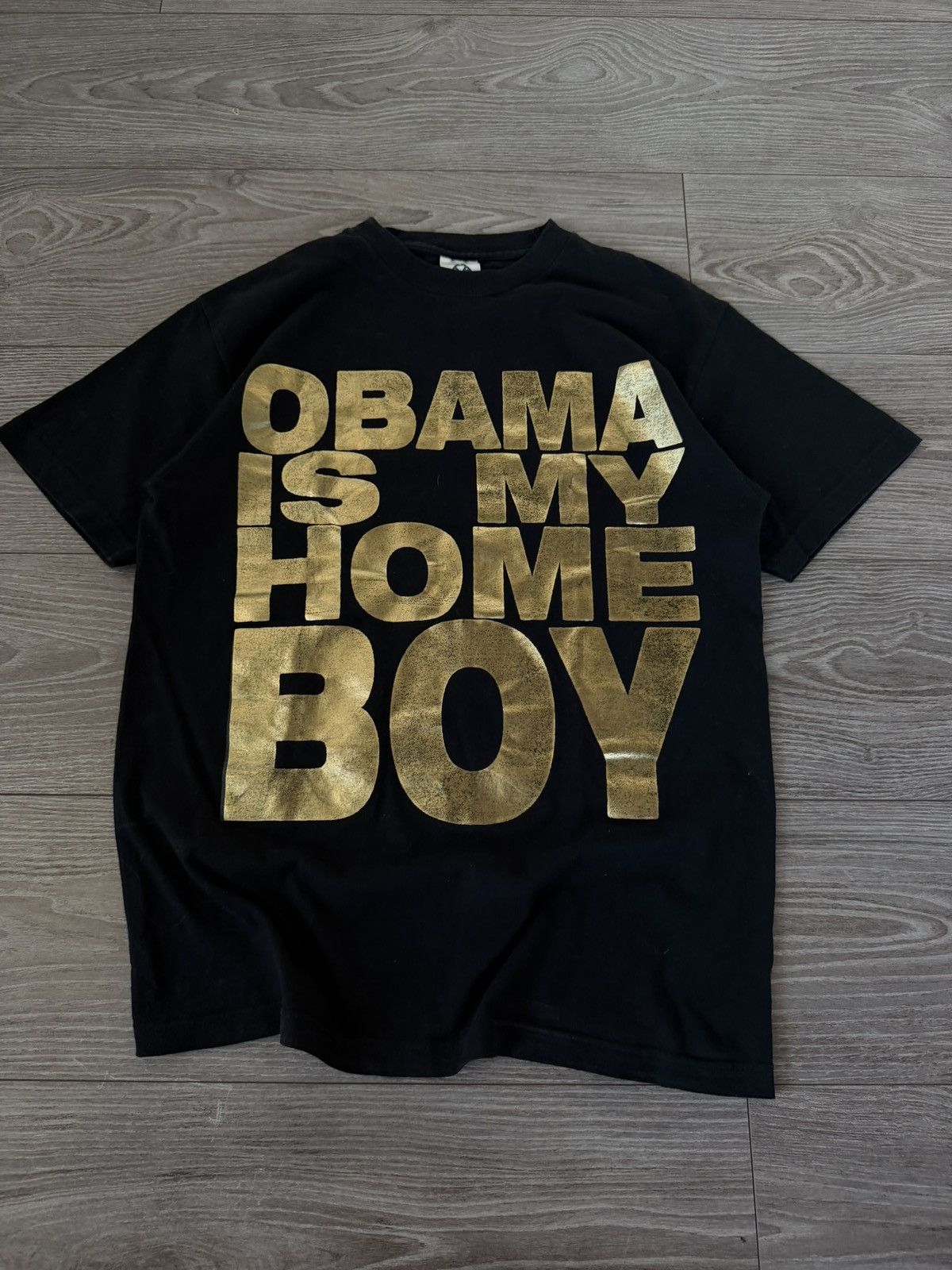 AAA OBAMA IS MY HOME BOY SHINE GOLD TEE Size US M / EU 48-50 / 2 - 1 Thumbnail
