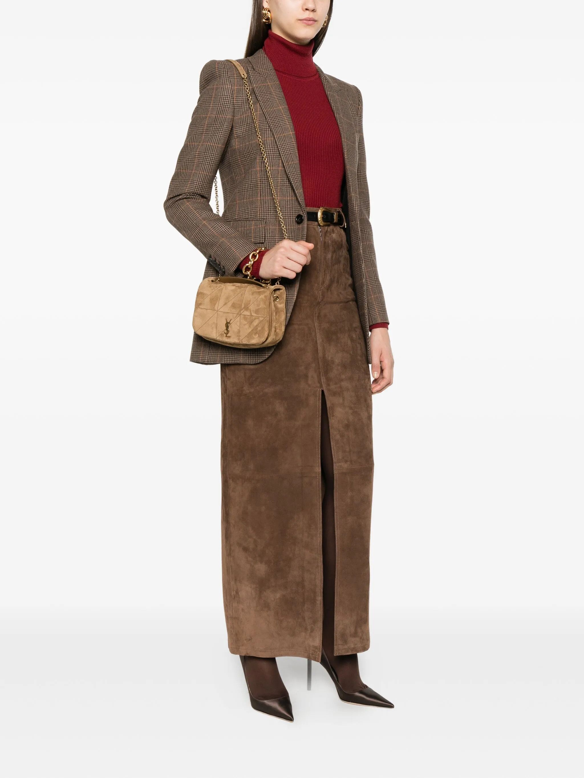Saint Laurent Paris os11x0526 Size: OS / Jaime 4.3' Suede Quilted Shoulder Bag Size ONE SIZE - 2 Thumbnail