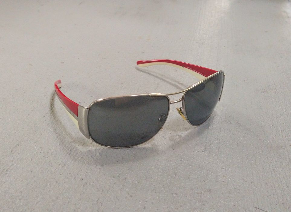 Prada Prada Sunglasses SPR75G Aviator Red White Gray Lens | Grailed