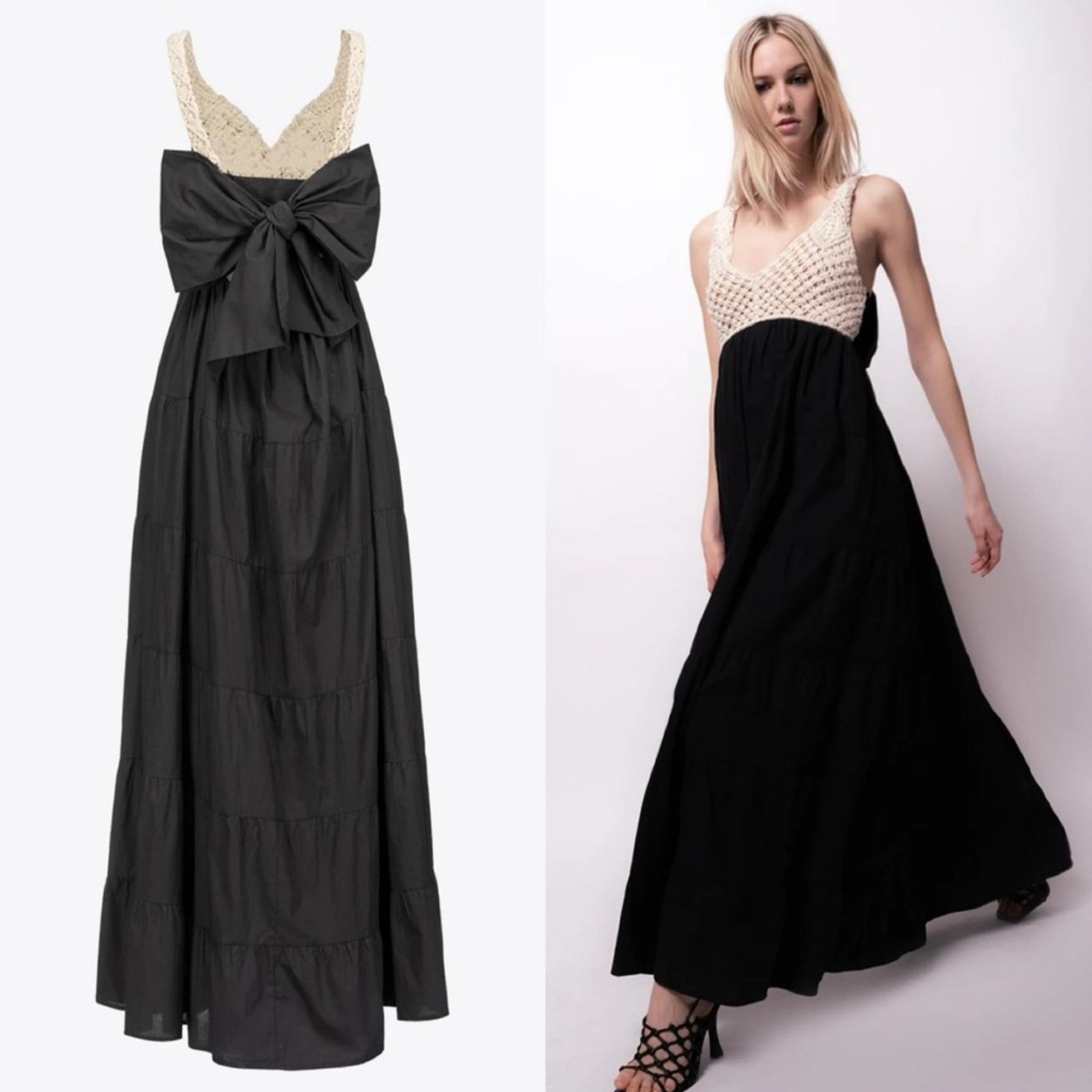 Pinko NWT Pinko Roncadello Long Maxi Dress V-Neck Crochet 40 S 4 Size S / US 4 / IT 40 - 2 Thumbnail