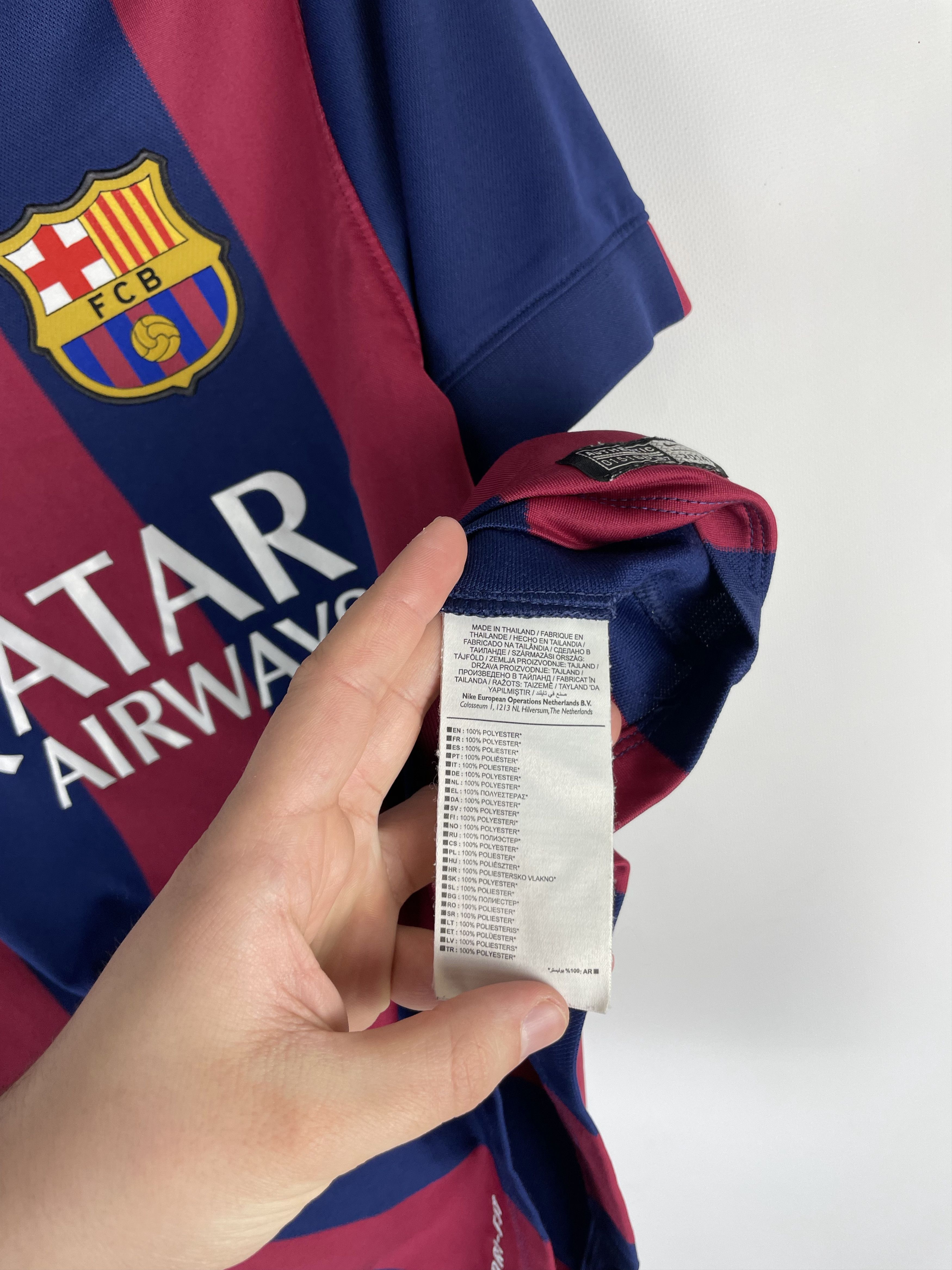Nike BARCELONA 2014 HOME SUAREZ FOOTBALL SHIRT SOCCER JERSEY Size US M / EU 48-50 / 2 - 8 Thumbnail