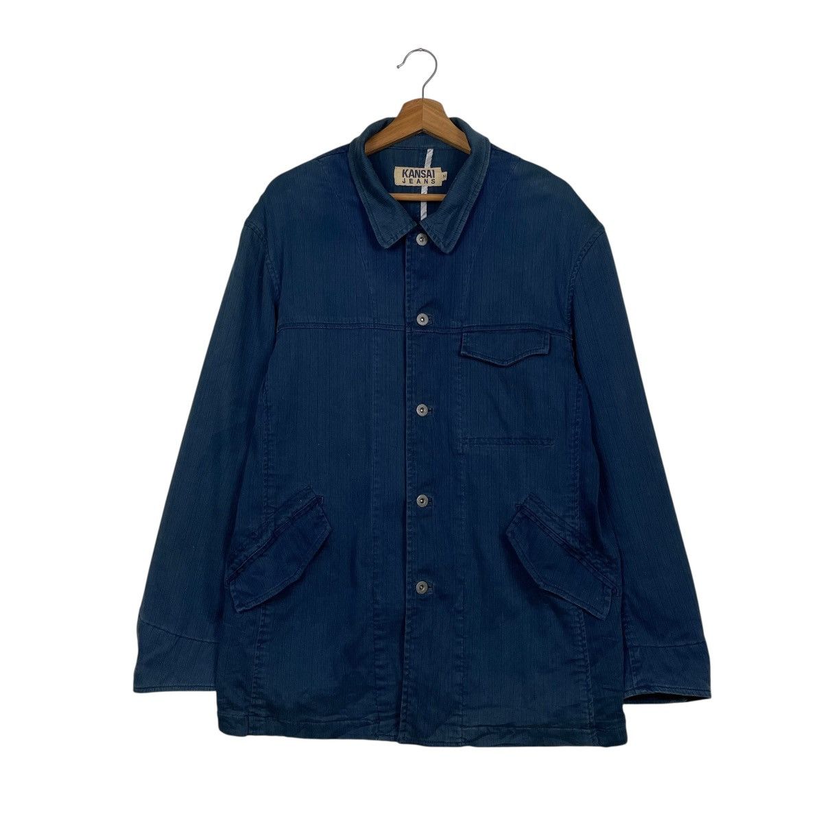 Kansai Yamamoto Kansai Yamamoto Blue Cotton Jacket Size US M / EU 48-50 / 2 - 1 Thumbnail