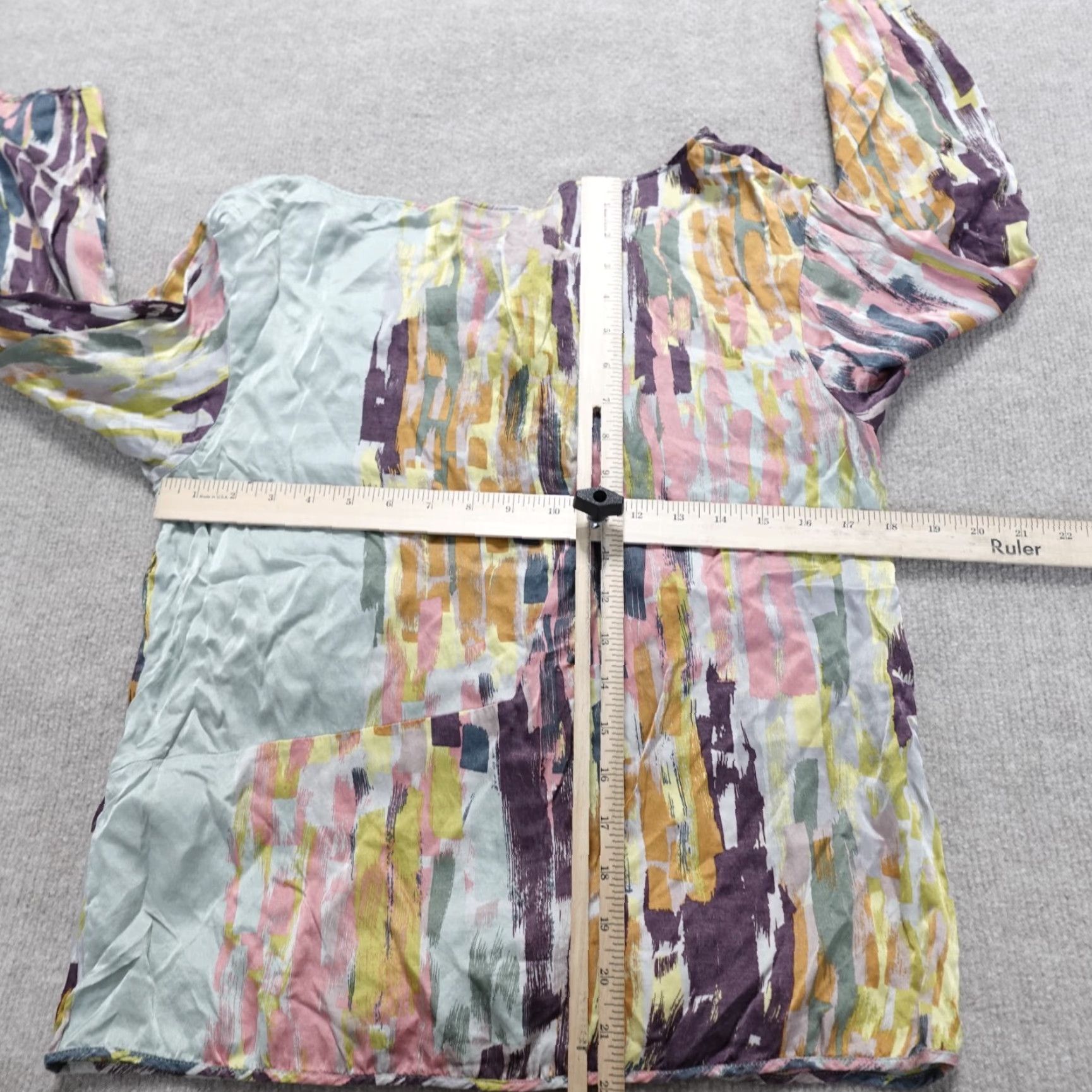 Kenzo KENZO Blouse Women 8 Blue Multicolor Abstract 3/4 Sleeve Modal Silk Top Size M / US 6-8 / IT 42-44 - 5 Thumbnail