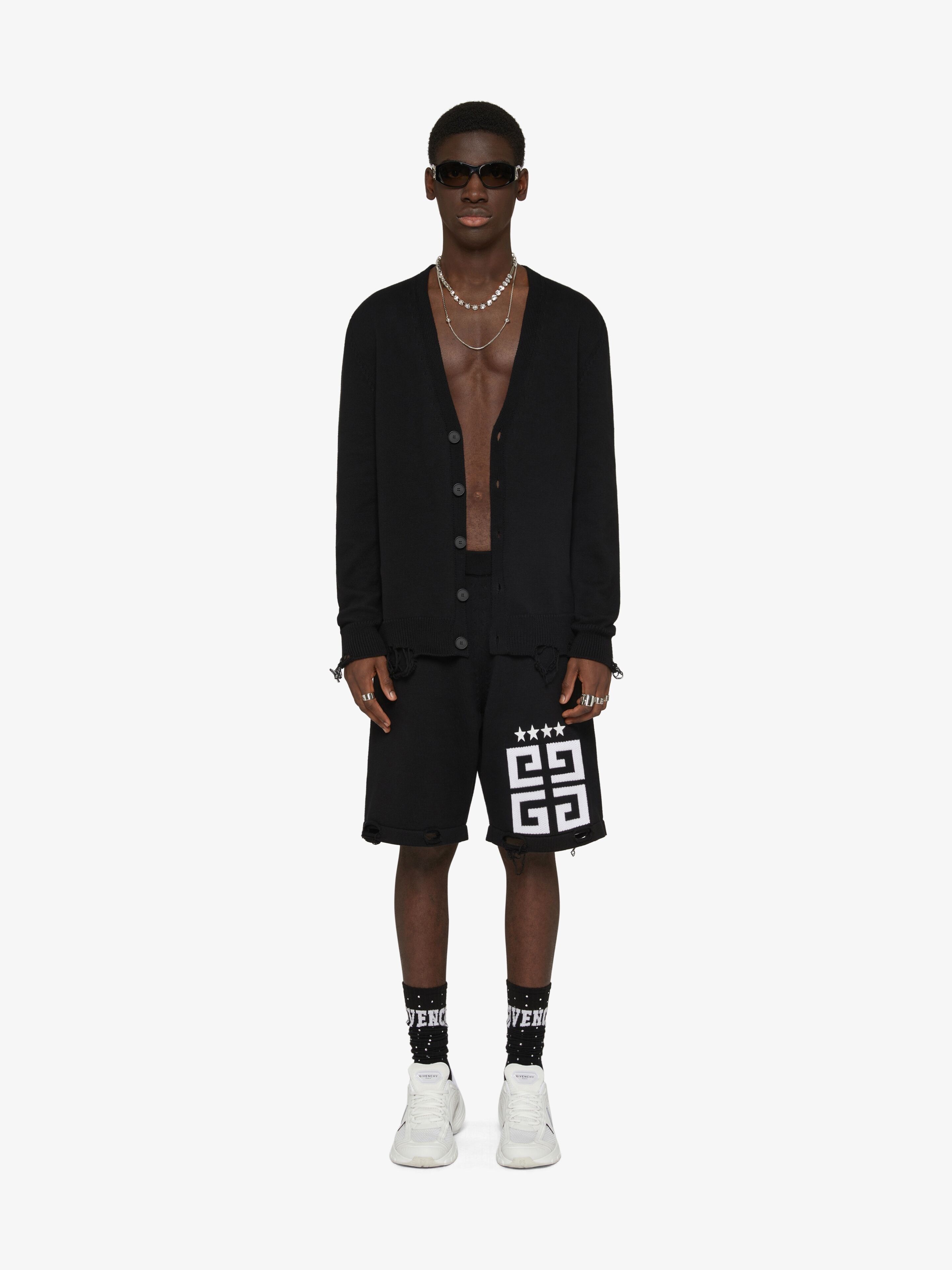 Givenchy o1mle0226 4G Stars knit Bermuda Shorts in Black Size US 30 / EU 46 - 2 Thumbnail