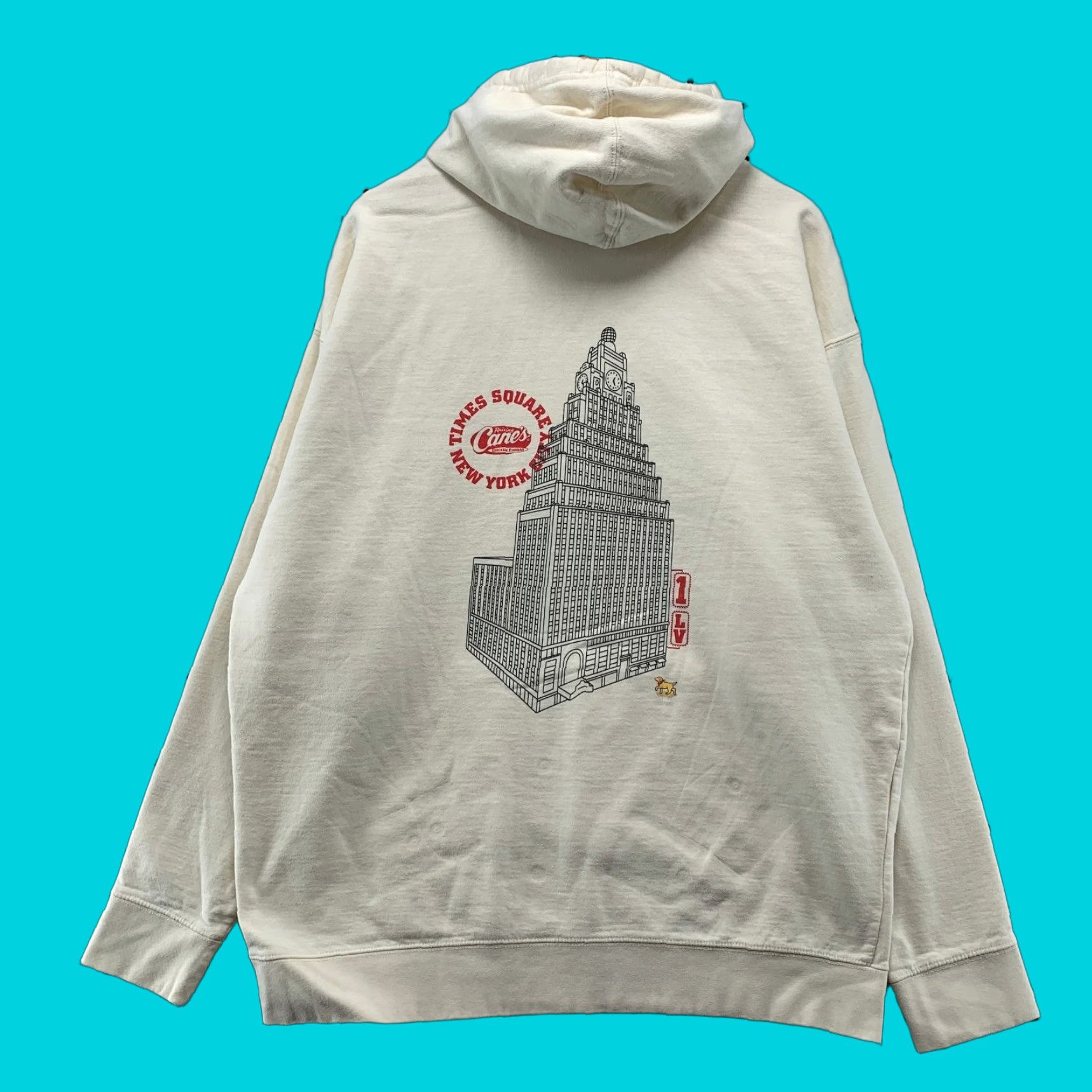 Vintage Raising Canes Time Square New York Hoodie Sweatshirt Mens XL Beige Hooded Size US XL / EU 56 / 4 - 1 Thumbnail