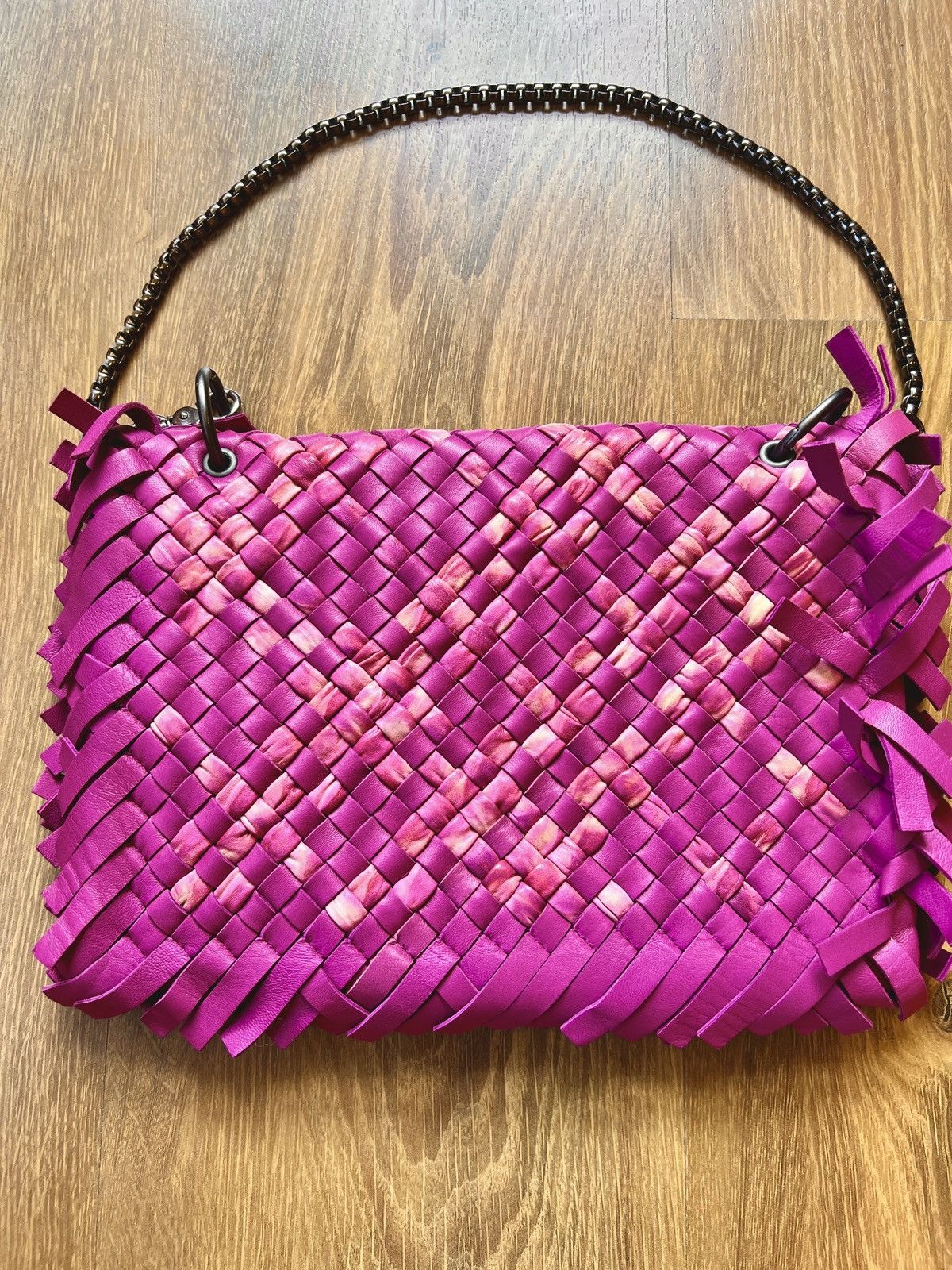 Bottega Veneta Rare Bottega Veneta Intrecciato Fringe Leather Shoulder Bag Size ONE SIZE - 12 Thumbnail