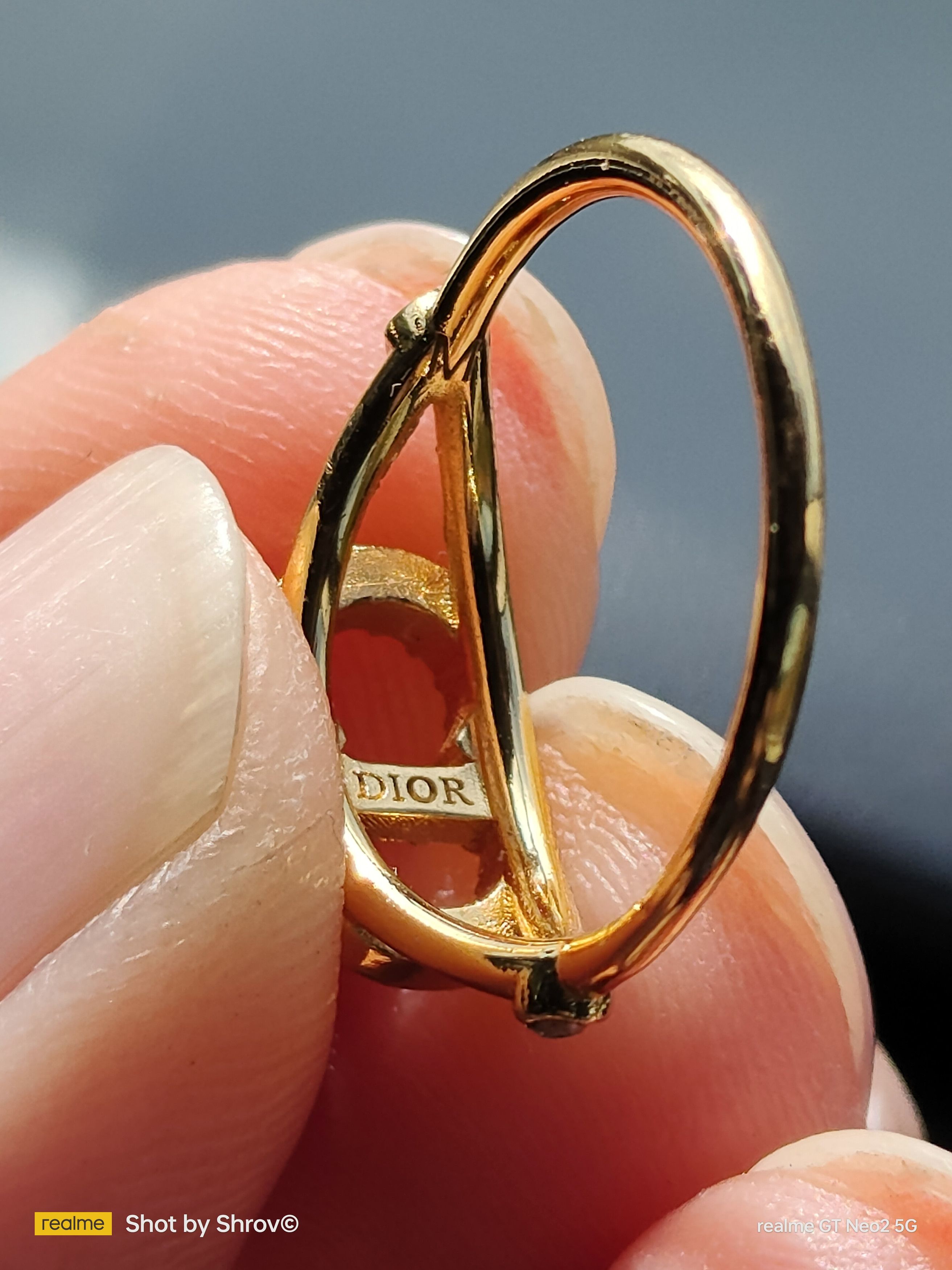 Dior DIOR Clair D Lune Ring Gold-Finish Metal and White Crystals Size ONE SIZE - 6 Thumbnail