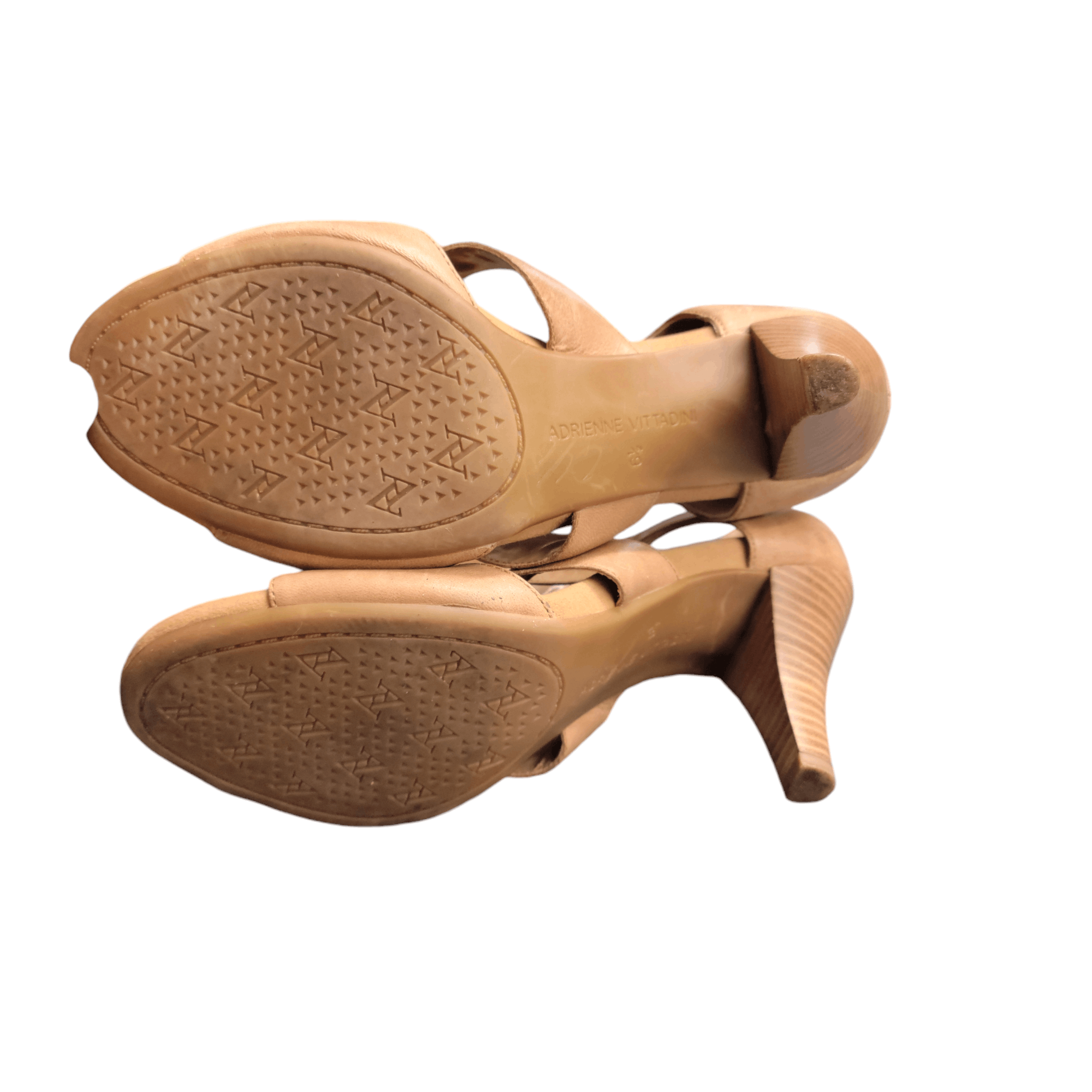 NBDN Nobrandedon Adrienne Vittadini Tan Leather Cut Out Block Bootie Shoe Size US 6.5 / IT 36.5 - 10 Thumbnail