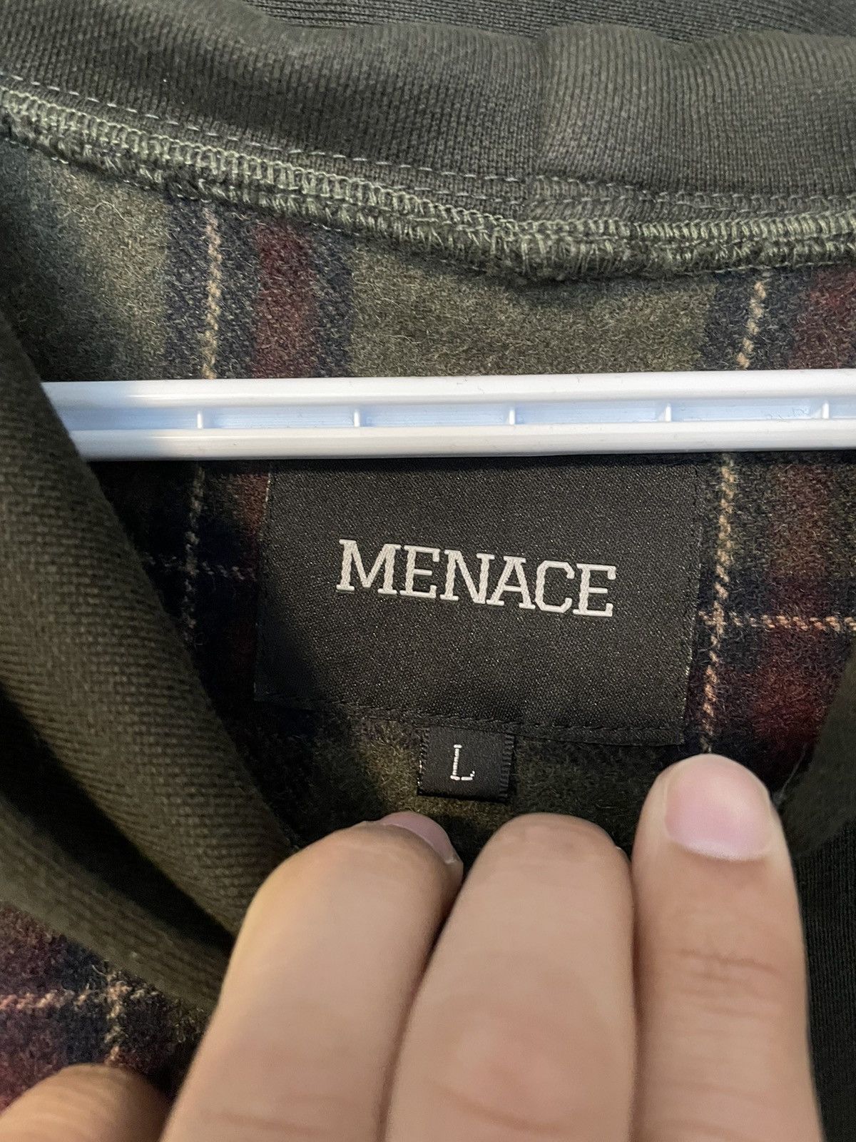 Menace Menace Split Wool Plaid Green Hoodie Size US L / EU 52-54 / 3 - 4 Thumbnail