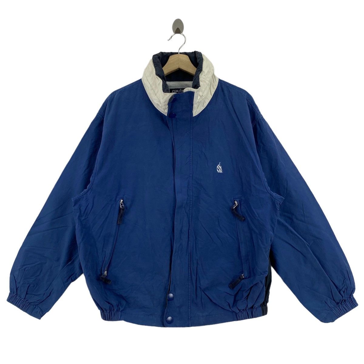Nautica × Vintage Vintage NAUTICA Sailing Gear Blue Bomber Jacket Size US L / EU 52-54 / 3 - 1 Thumbnail