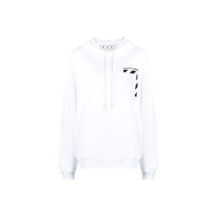 Off-White Off-White White Logo Print Hoodie for Women 0079 Size S / US 4 / IT 40 - 1 Thumbnail